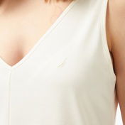 Nautica Kadın Krem Relaxed Fit T-Shirt