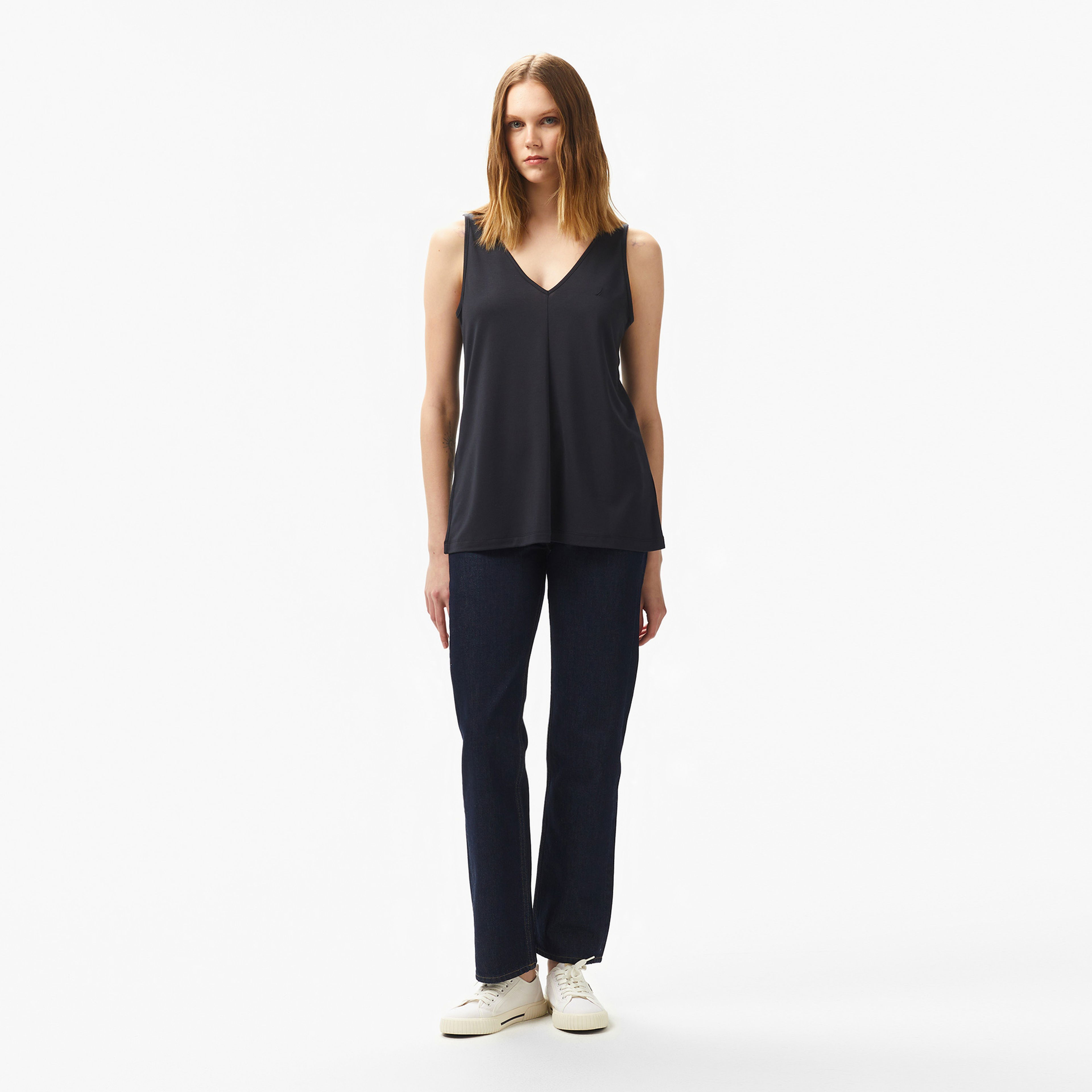 Nautica Kadın Siyah Regular Fit T-Shirt