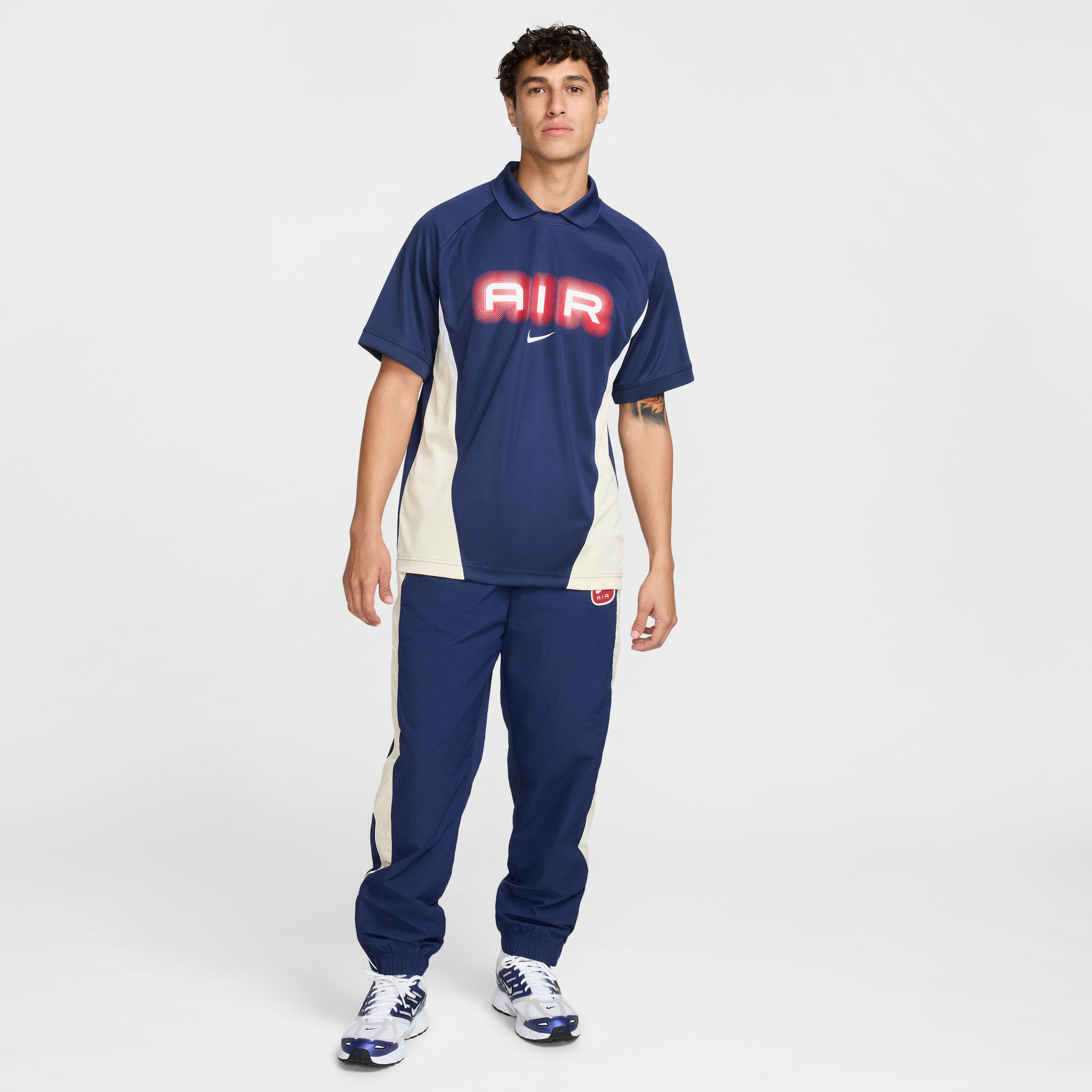 Nike Air FB Erkek Mavi Polo Yaka Üst