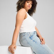 Puma Wardrobe Essentials Ribbed Crop Top Kadın Beyaz Atlet