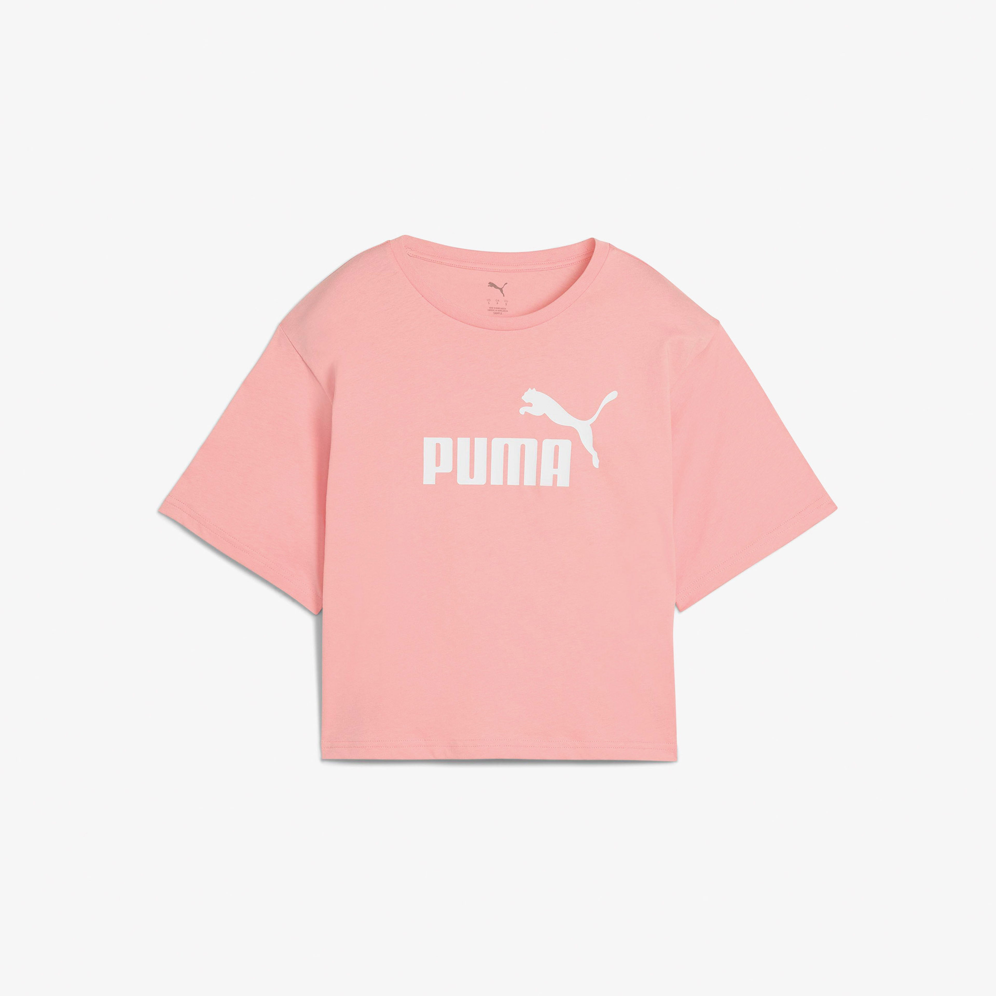 Puma Ess Cropped No 1 Logo Kadın Pembe T-Shirt