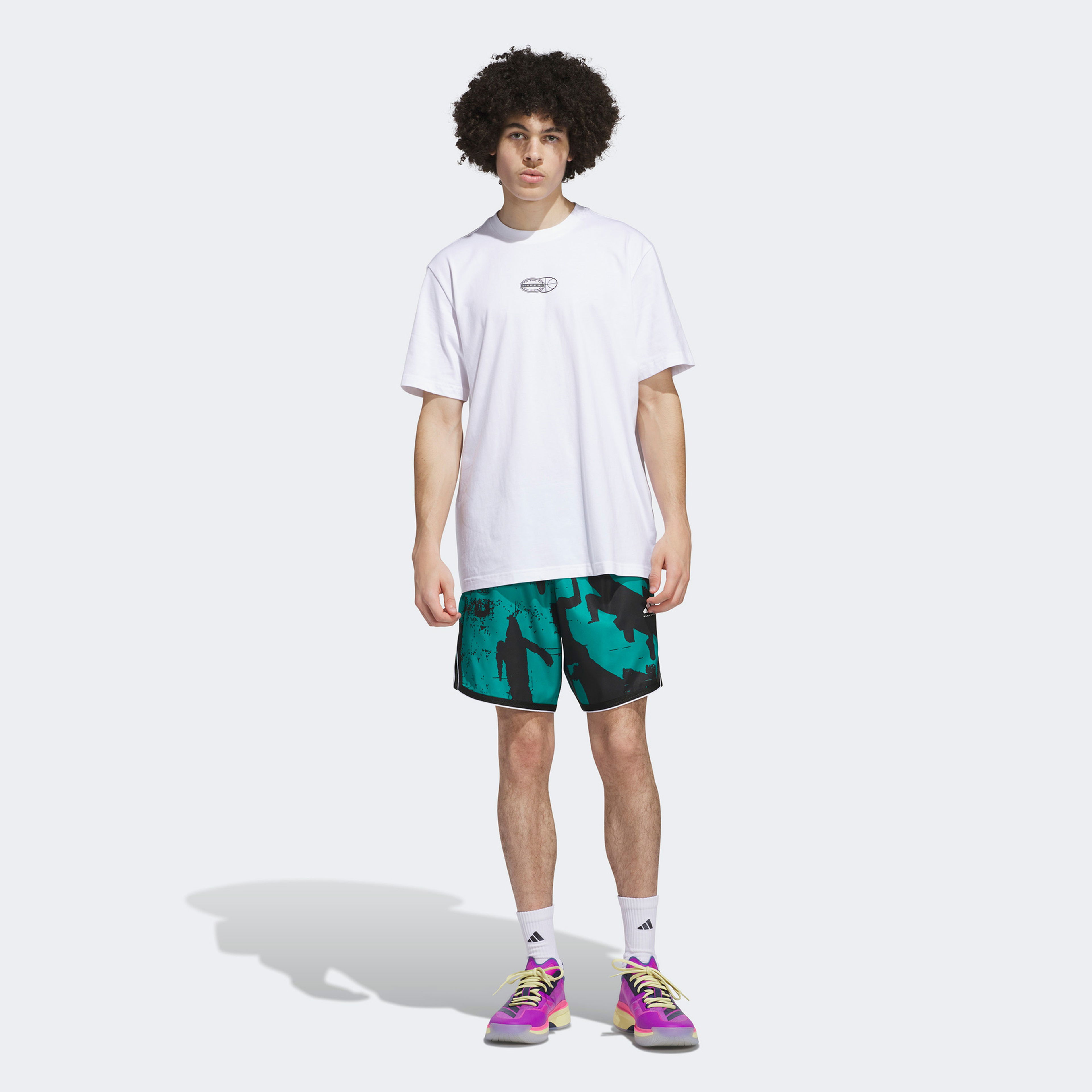 adidas Sum Novelty T 2 Erkek Beyaz Basketbol T-Shirtü