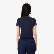Lacoste Kadın Slim Fit Bisiklet Yaka Lacivert T-Shirt