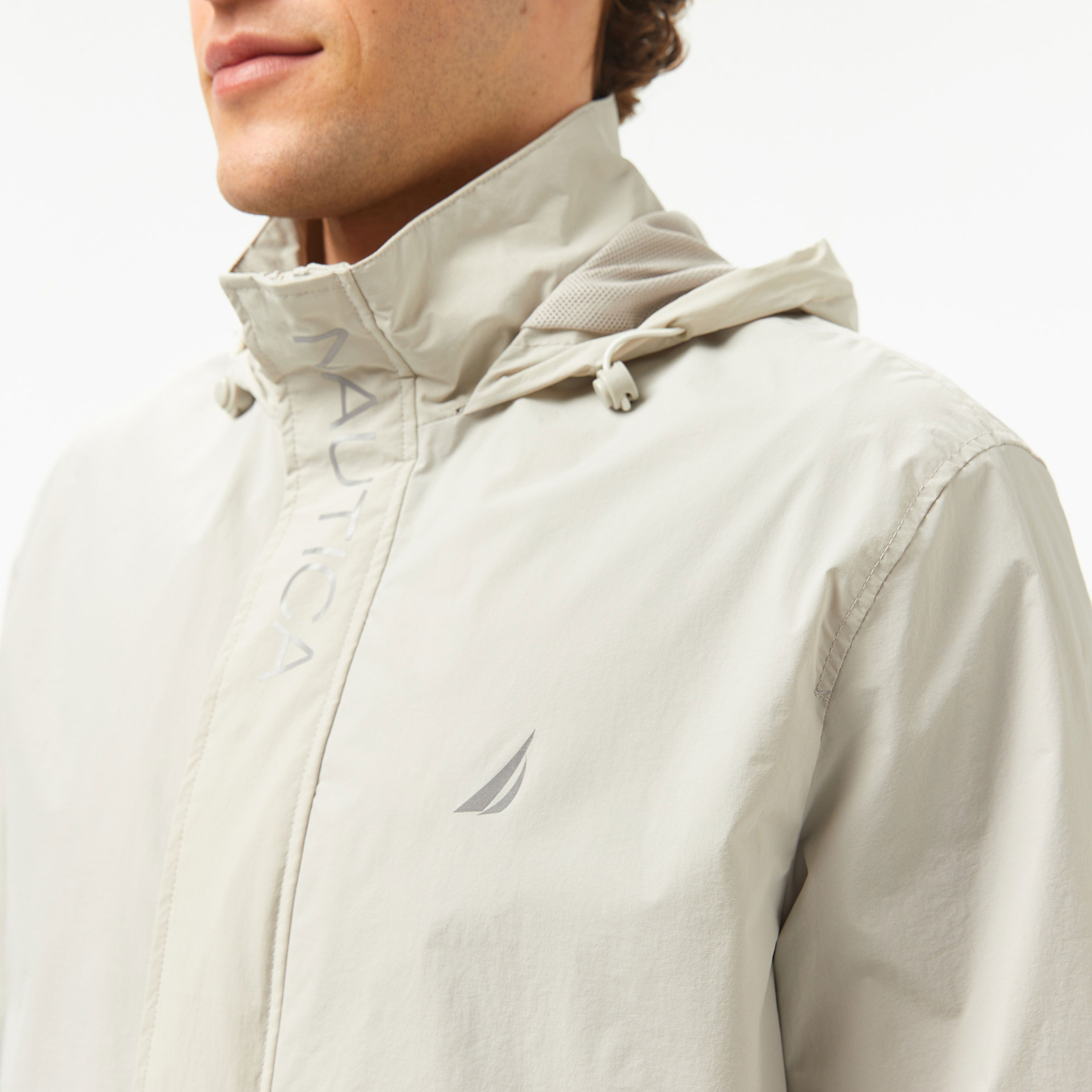 Nautica Erkek Gri Standart Fit Kapüşonlu Mont