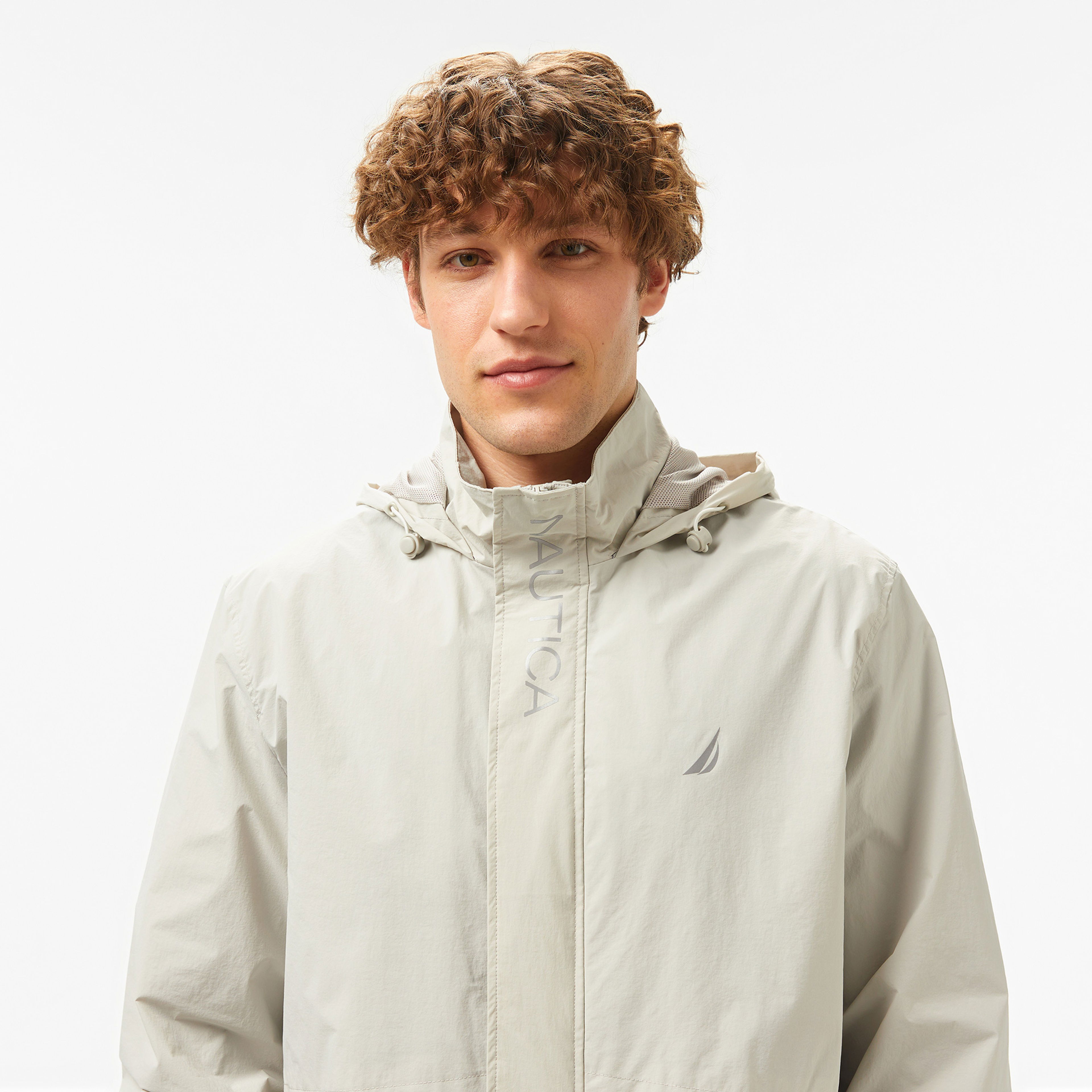 Nautica Erkek Gri Standart Fit Kapüşonlu Mont