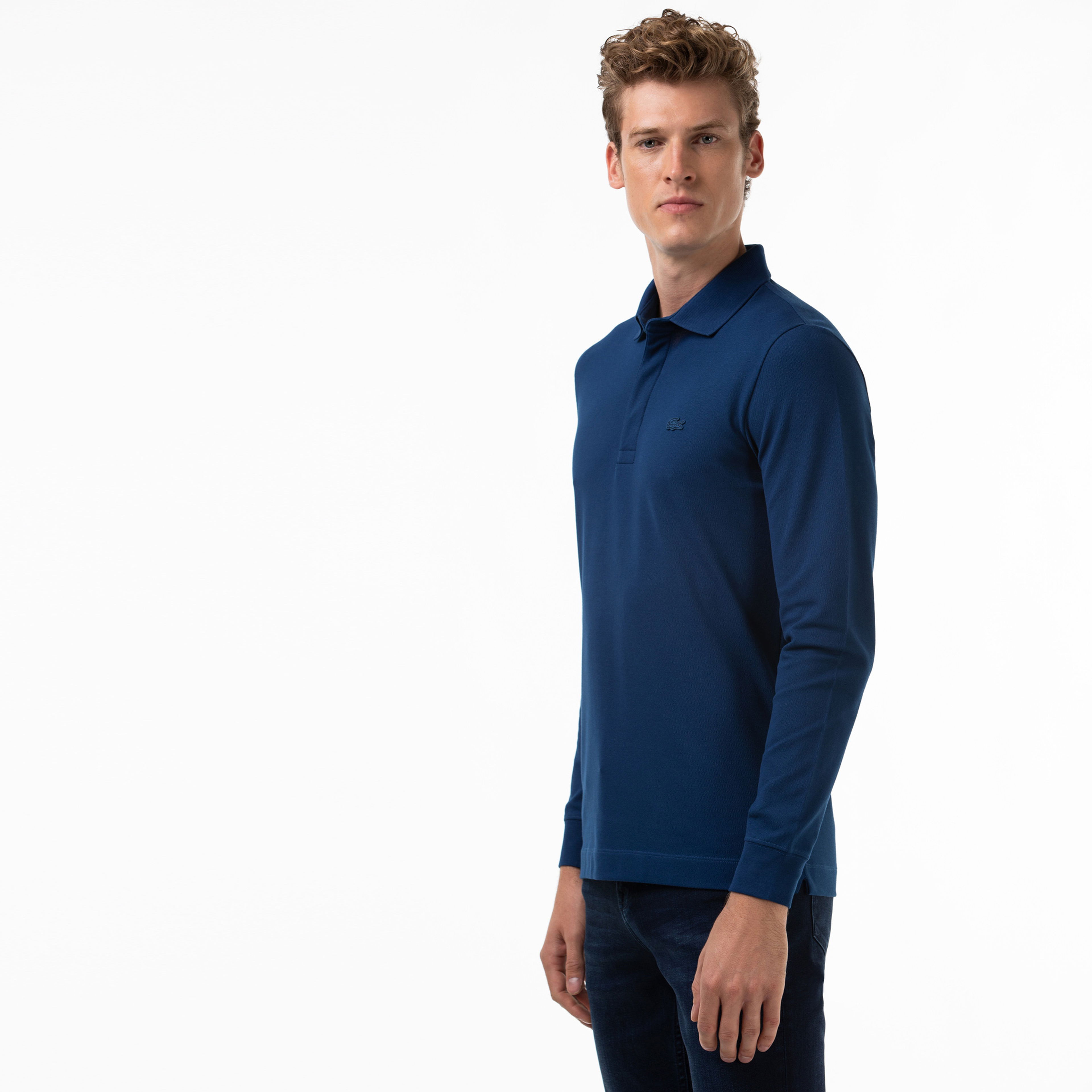 Lacoste Paris Erkek Regular Fit Uzun Kollu Lacivert Polo