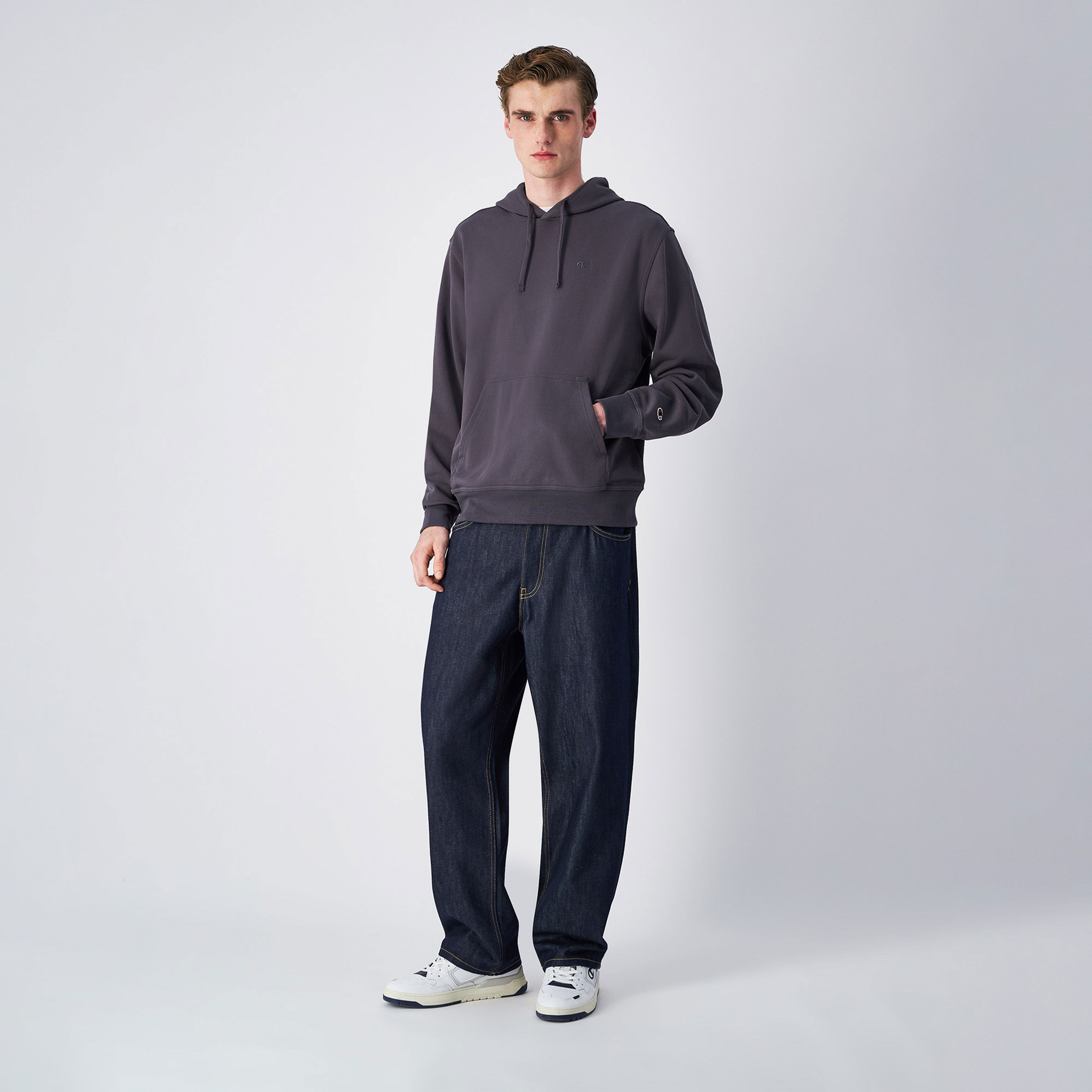 Champion Icons Hooded Erkek Gri Hoodie