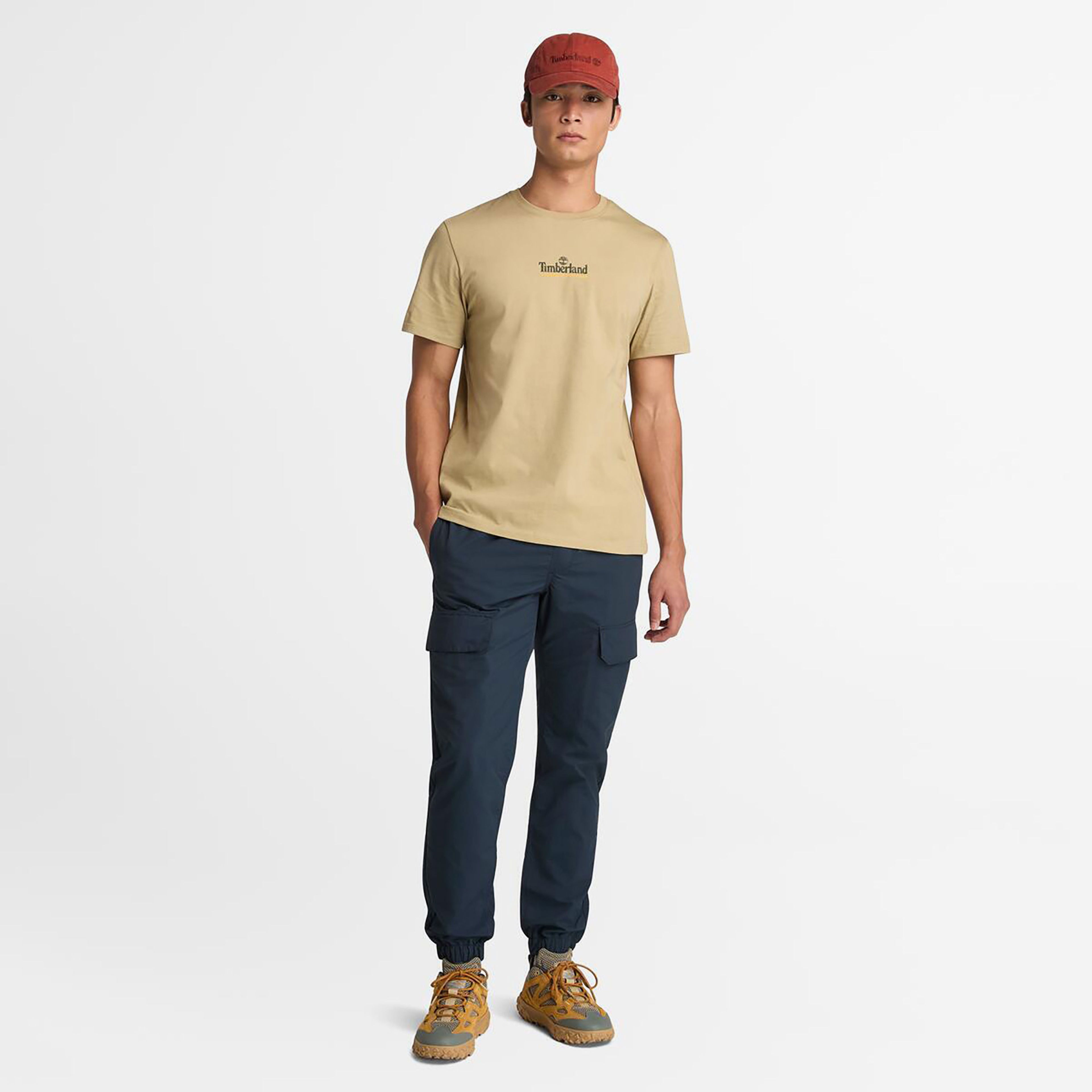 Timberland Washed Back On The Road Graphic Erkek Krem T-Shirt