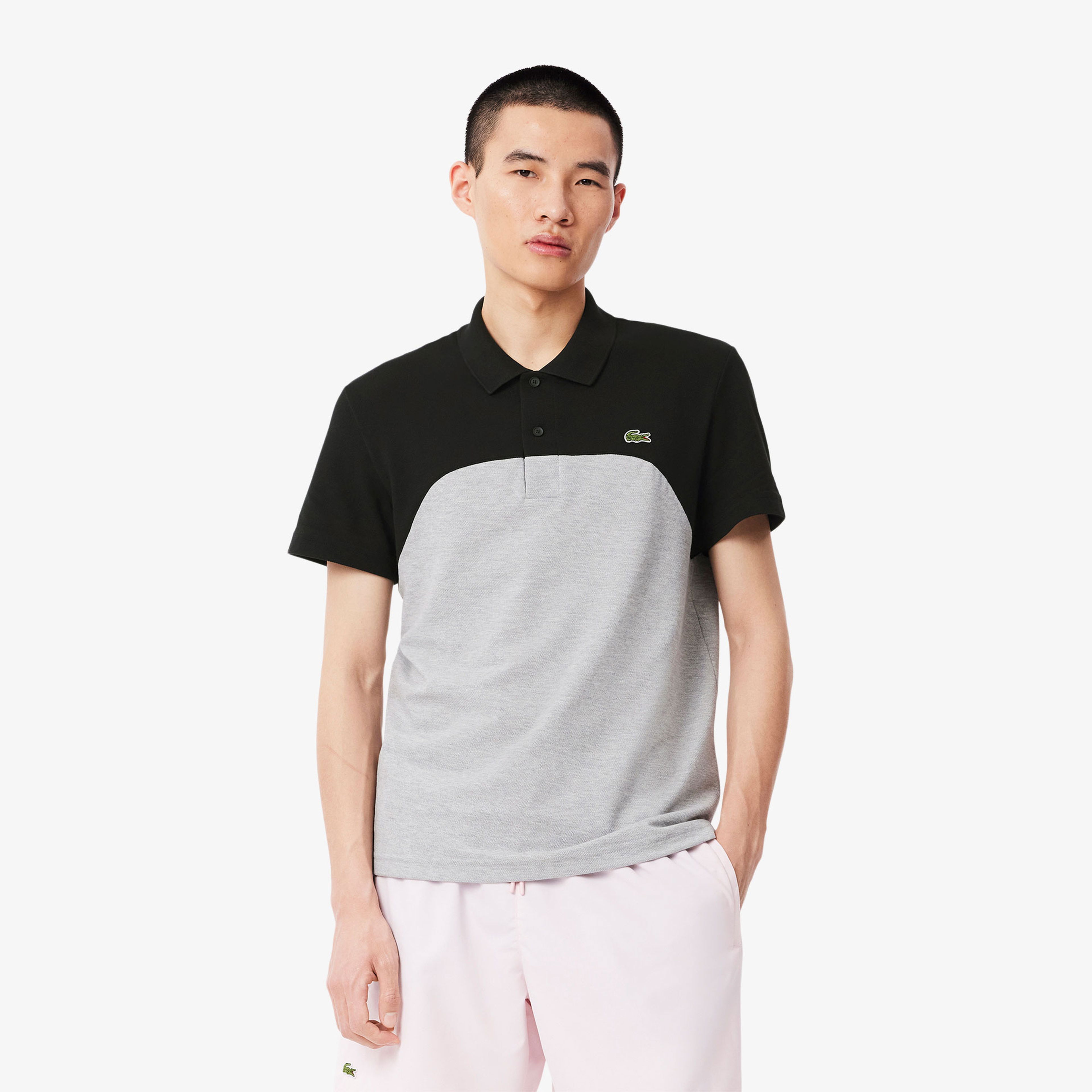 Lacoste Erkek Regular Fit Renk Bloklu Gri Polo