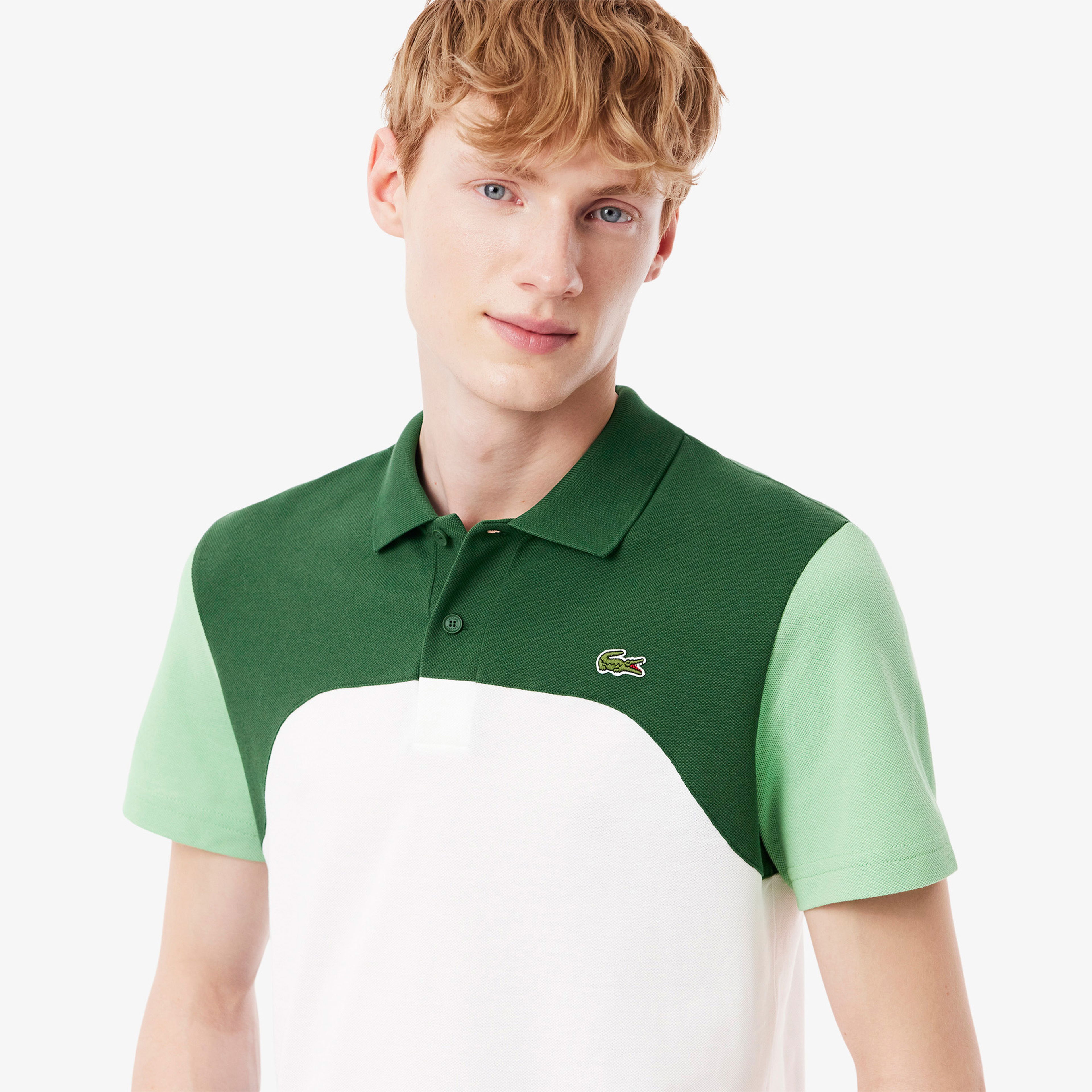 Lacoste Erkek Regular Fit Renk Bloklu Beyaz Polo