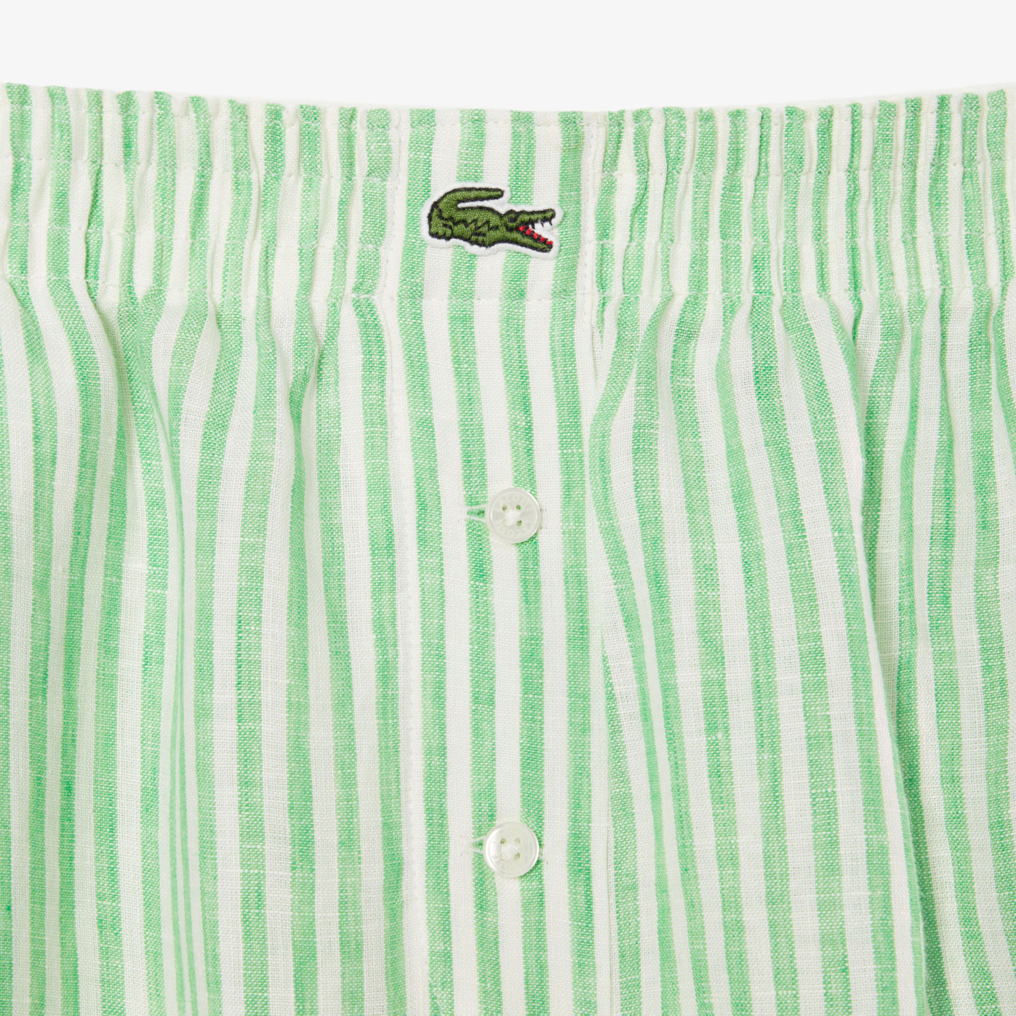 Lacoste Kadın Loose Fit Çizgili Yeşil Şort