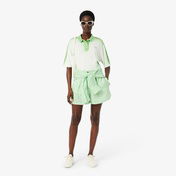 Lacoste Kadın Loose Fit Çizgili Yeşil Şort