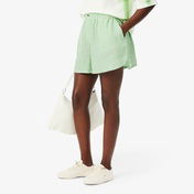 Lacoste Kadın Loose Fit Çizgili Yeşil Şort