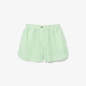 Lacoste Kadın Loose Fit Çizgili Yeşil Şort