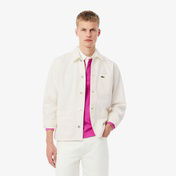 Lacoste Erkek Oversize Fit Gömlek Yaka Denim Krem Ceket
