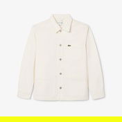 Lacoste Erkek Oversize Fit Gömlek Yaka Denim Krem Ceket