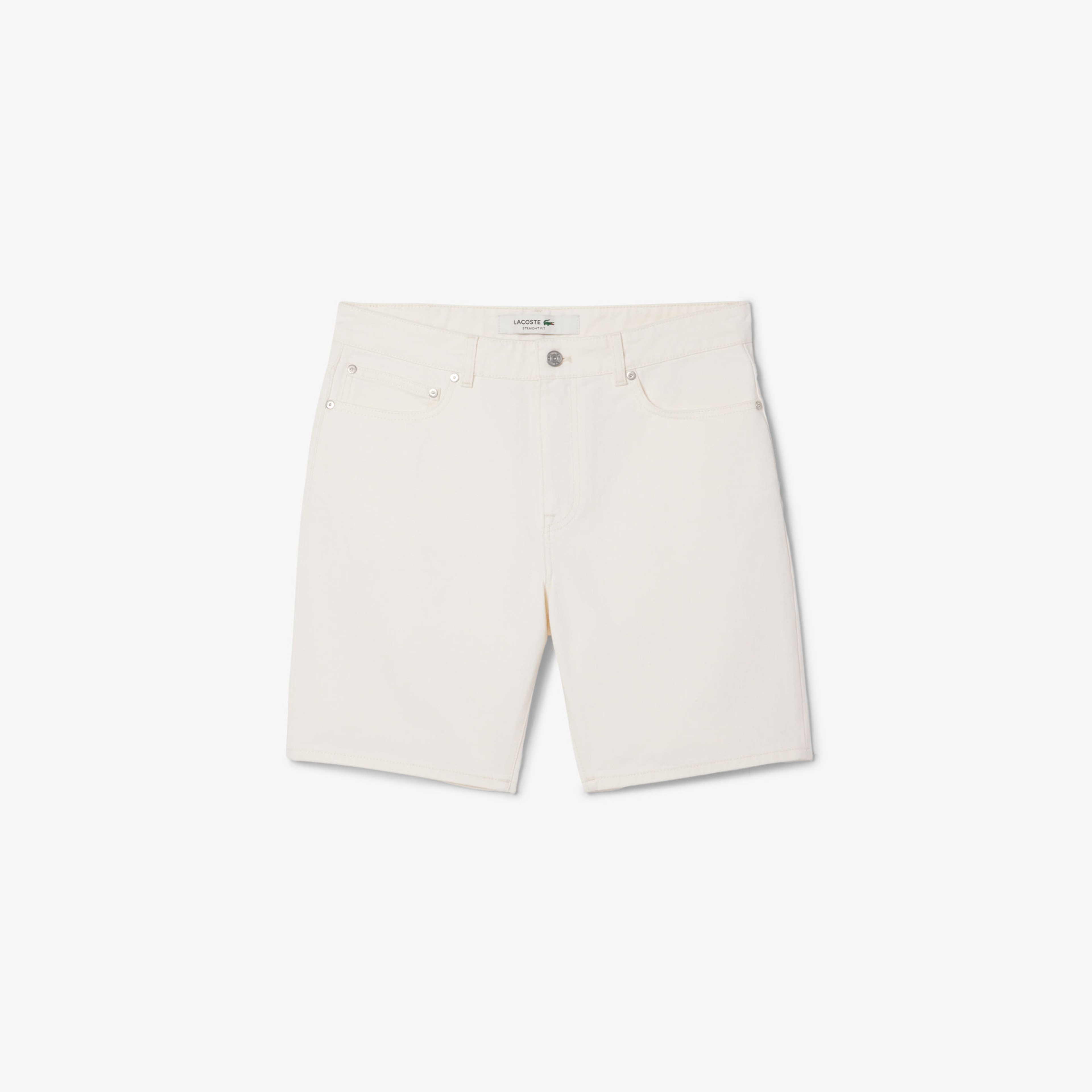 Lacoste Erkek Straight Fit Denim Beyaz Bermuda Şort