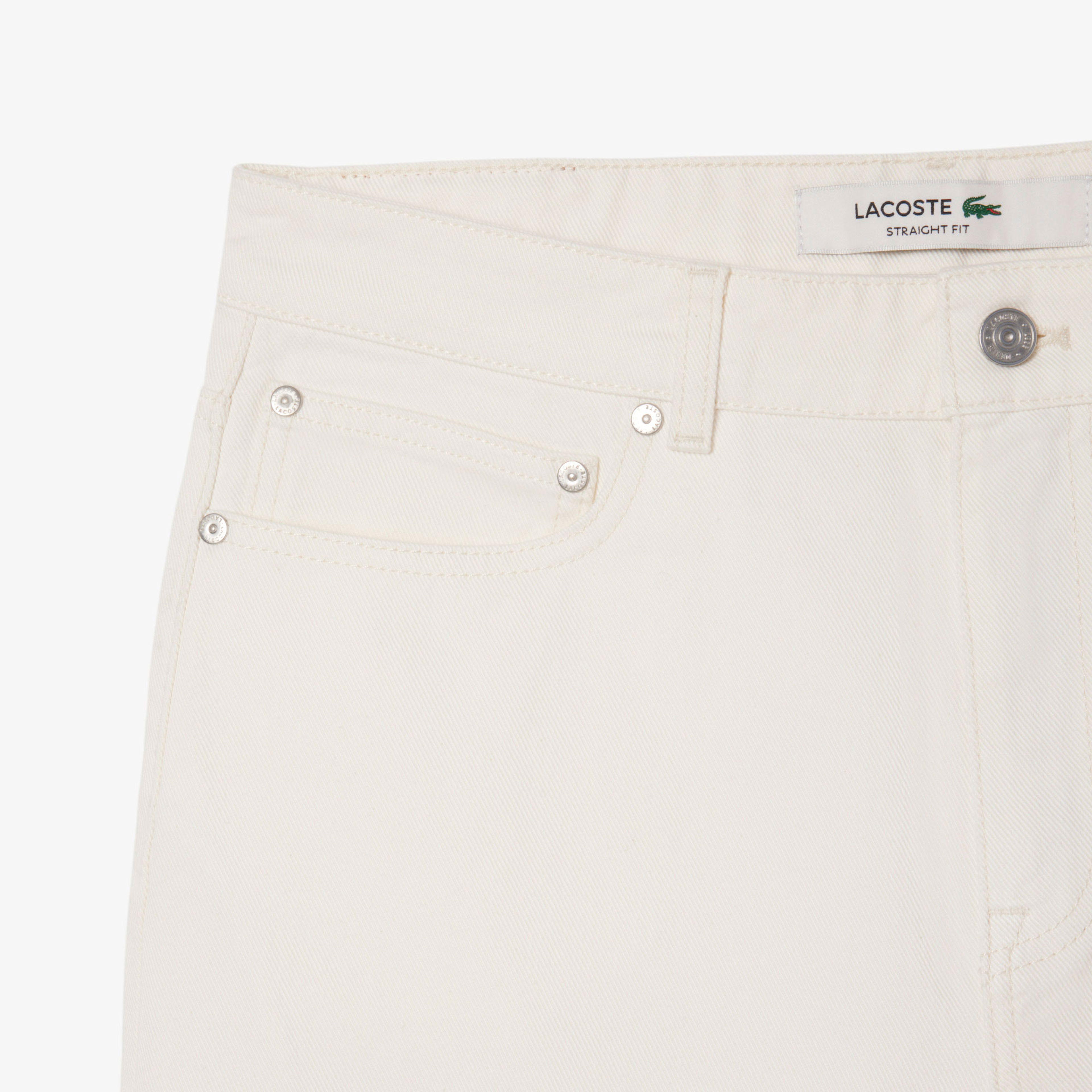 Lacoste Erkek Straight Fit Denim Beyaz Bermuda Şort