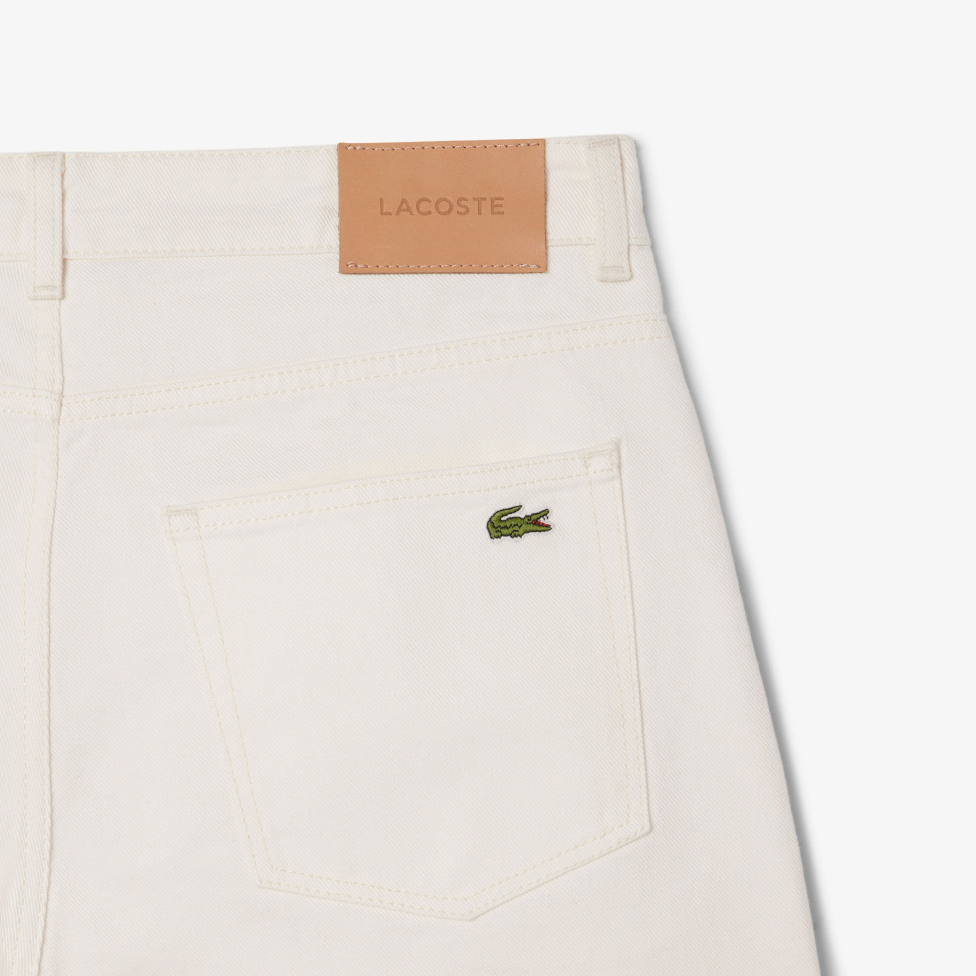 Lacoste Erkek Straight Fit Denim Beyaz Bermuda Şort