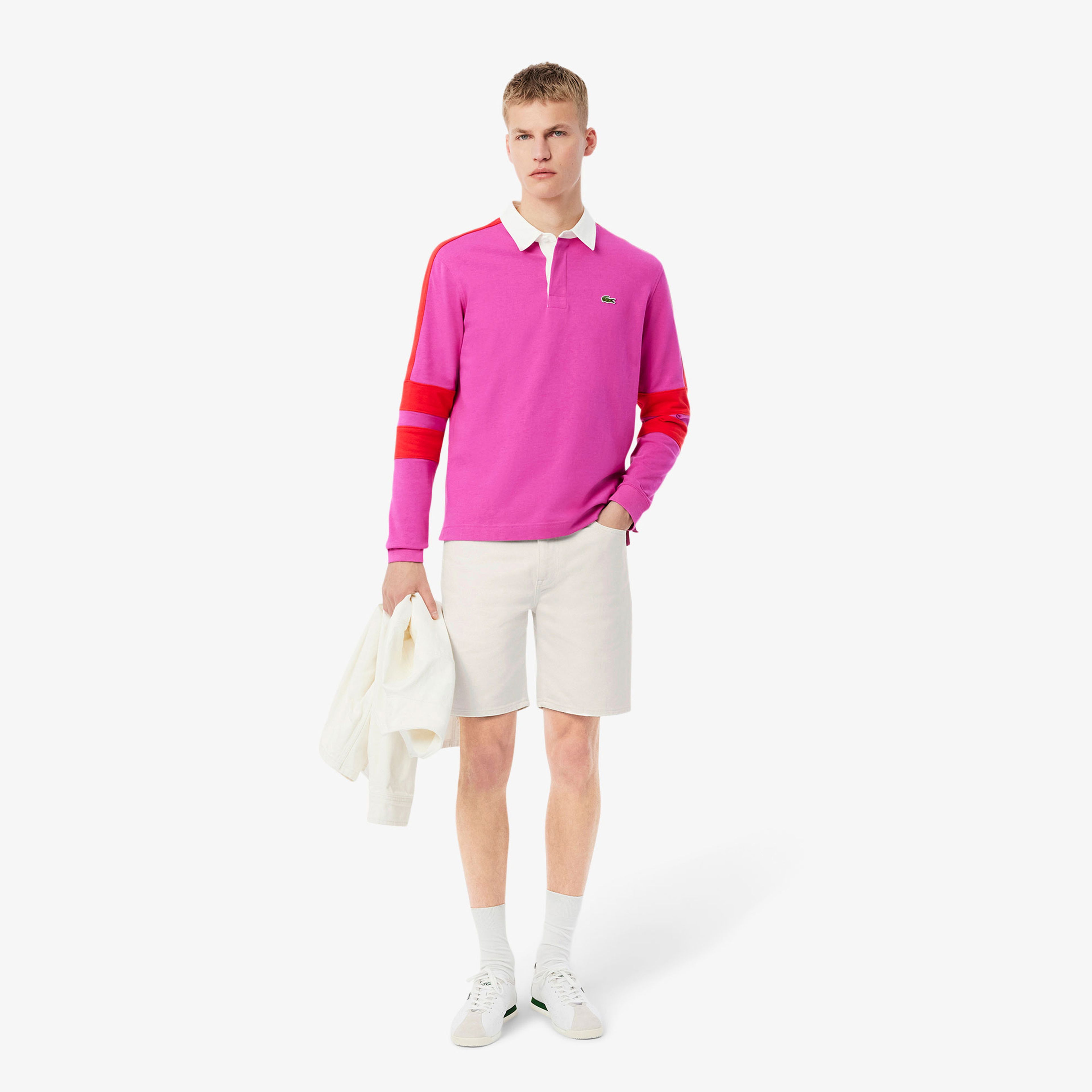 Lacoste Erkek Straight Fit Denim Beyaz Bermuda Şort