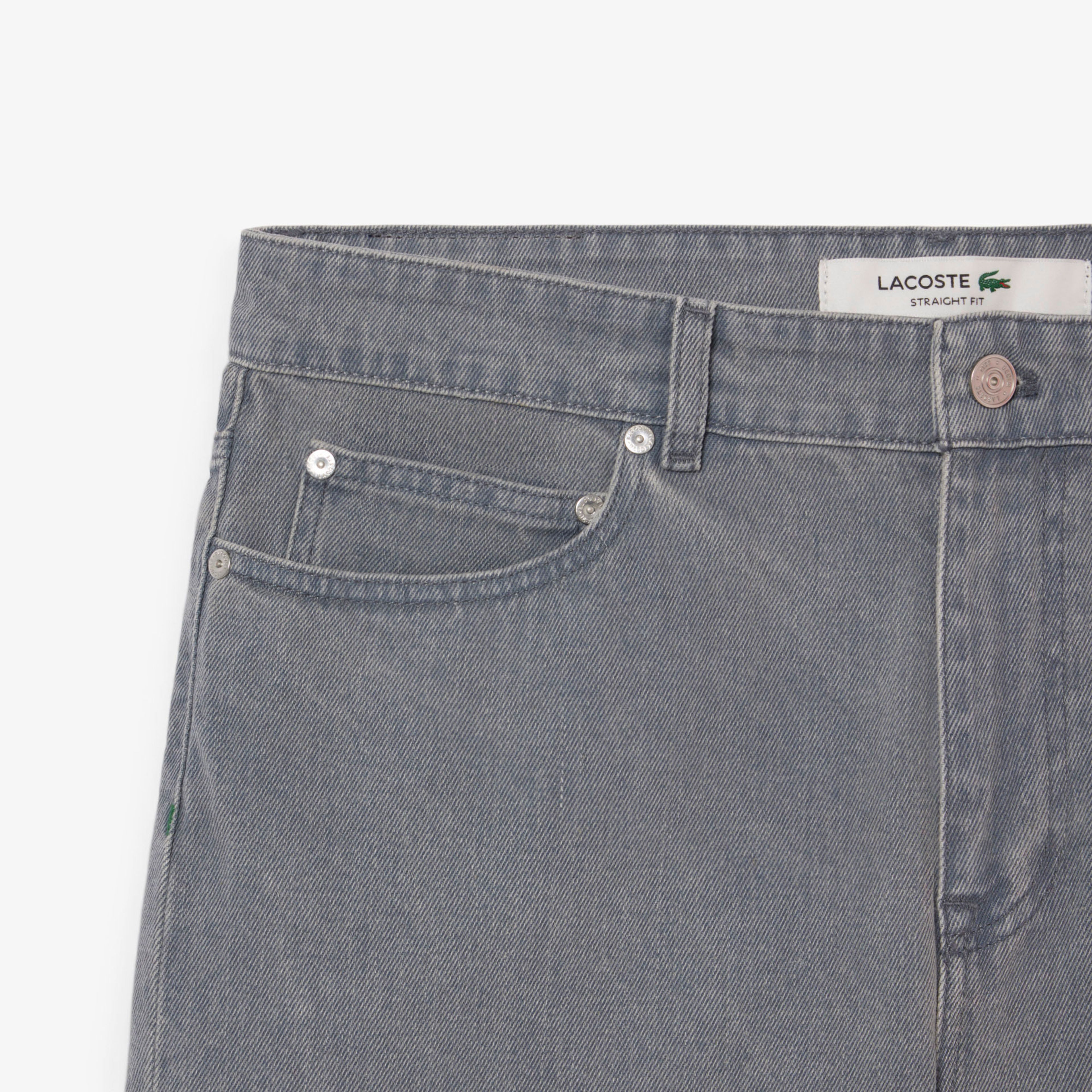 Lacoste Erkek Straight Fit Denim Gri Bermuda Şort