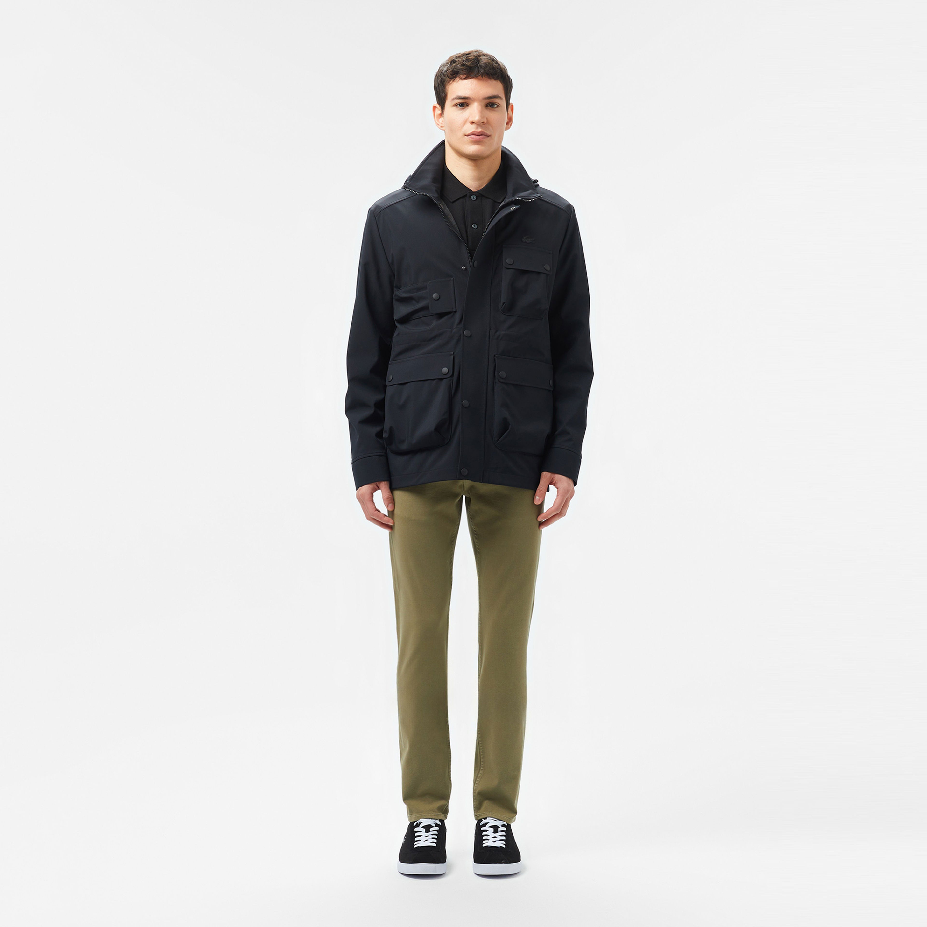 Lacoste Erkek Kapüşonlu Siyah Mont