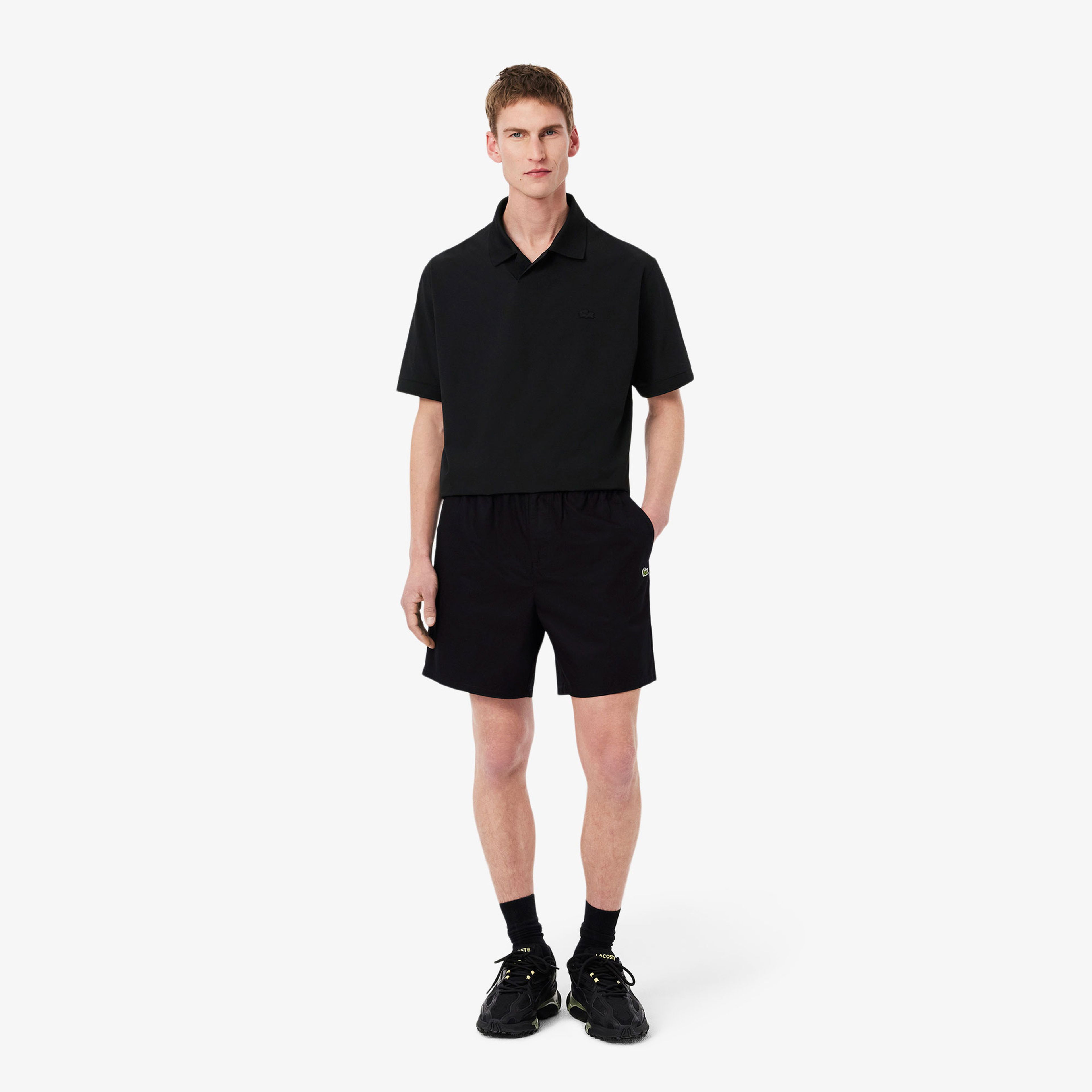 Lacoste Erkek Relaxed Fit Fermuarlı Siyah Şort