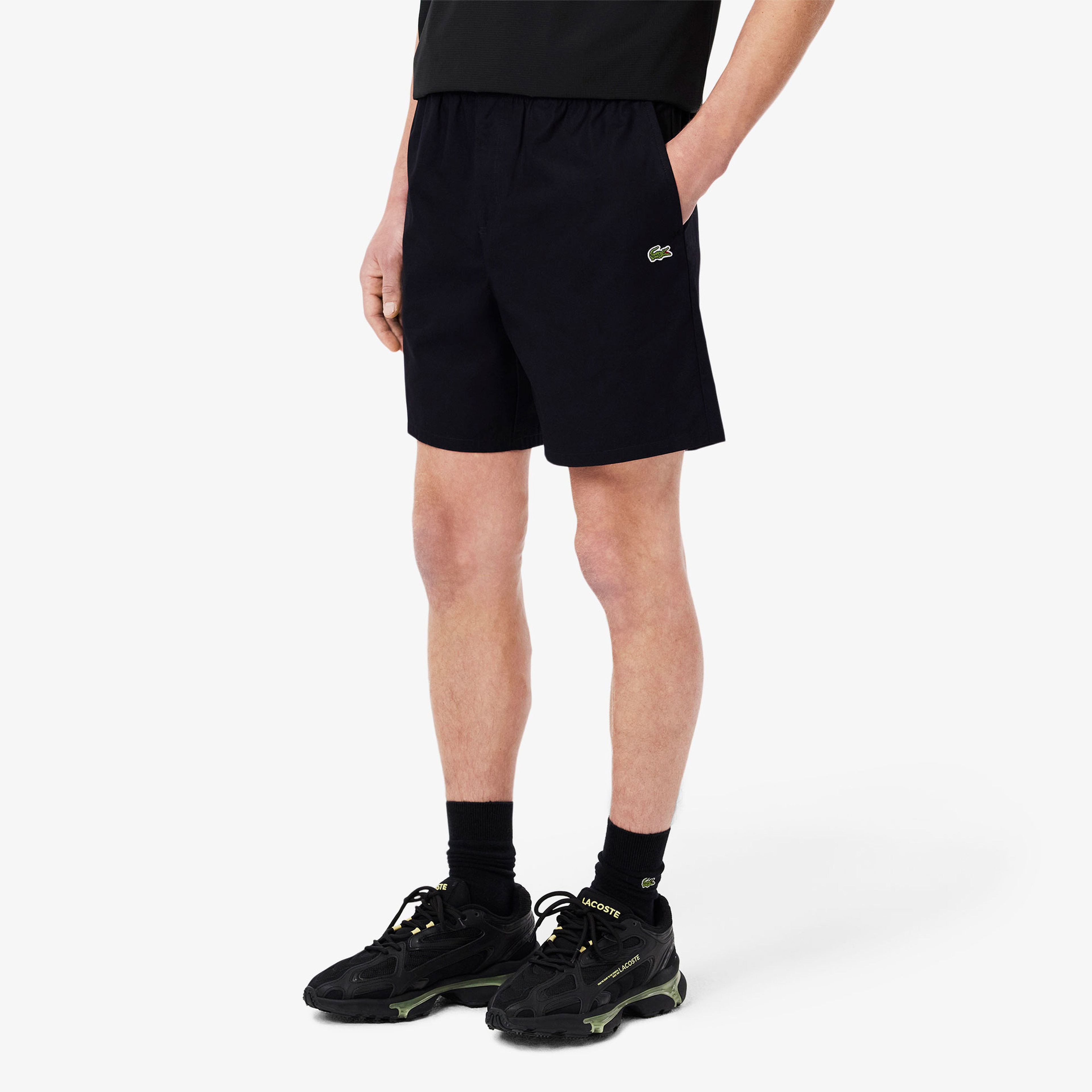 Lacoste Erkek Relaxed Fit Fermuarlı Siyah Şort