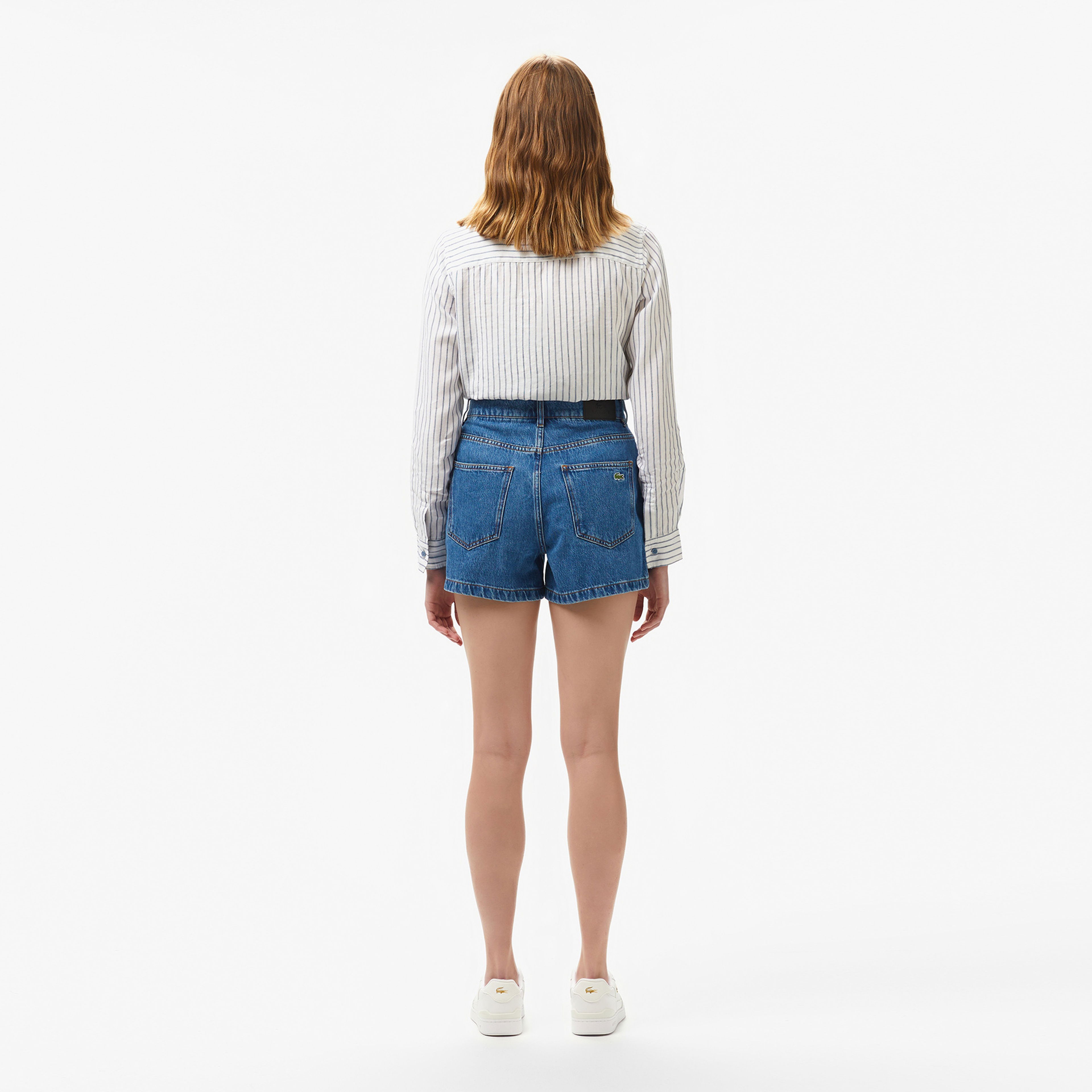 Lacoste Kadın Regular Fit Denim Koyu Mavi Şort