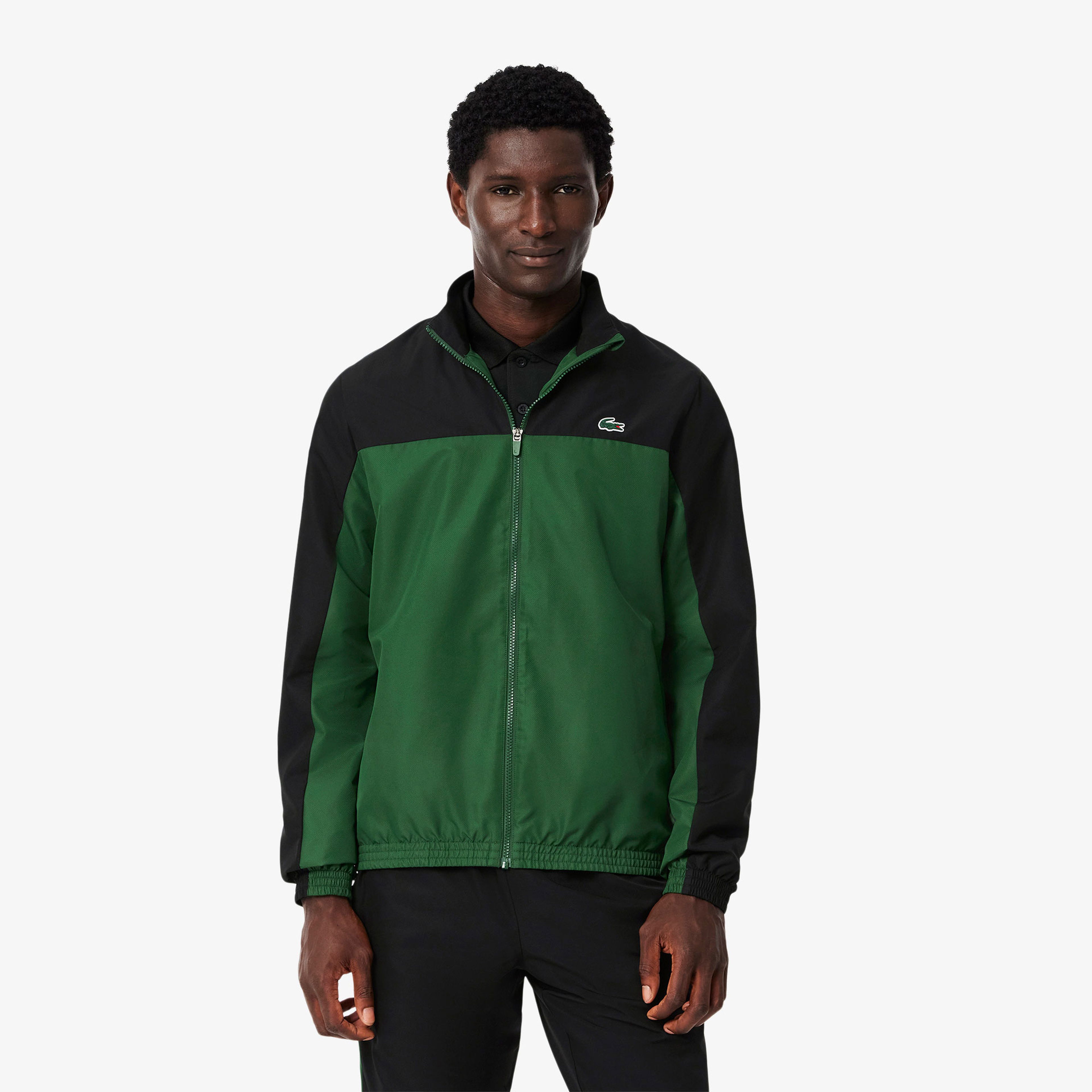 Lacoste Erkek Regular Fit Fermuarlı Renk Bloklu Siyah Eşofman Takımı