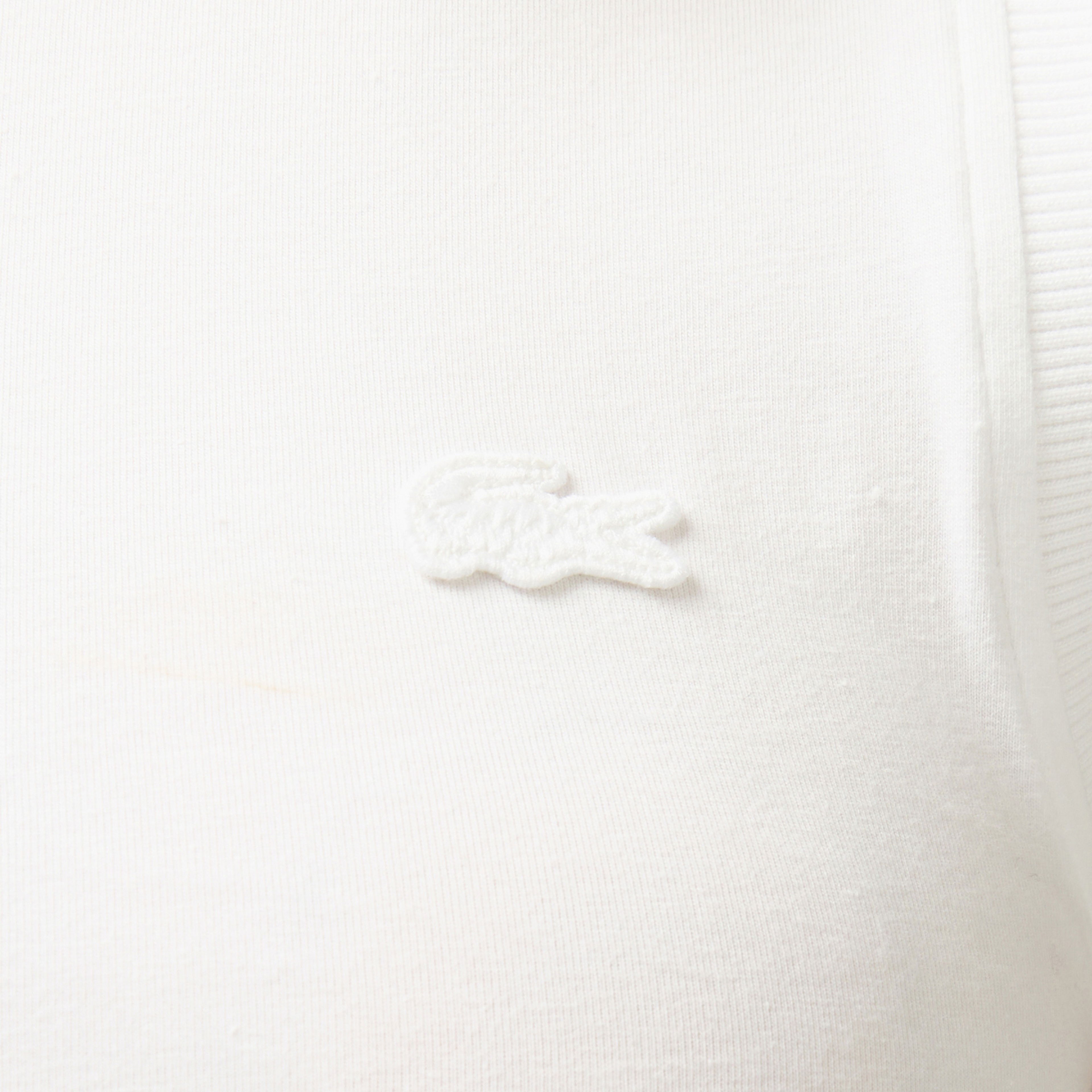Lacoste Kadın Slim Fit Kolsuz Bisiklet Yaka Beyaz T-Shirt