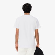 Lacoste Erkek Regular Fit Bisiklet Yaka Baskılı Beyaz T-Shirt