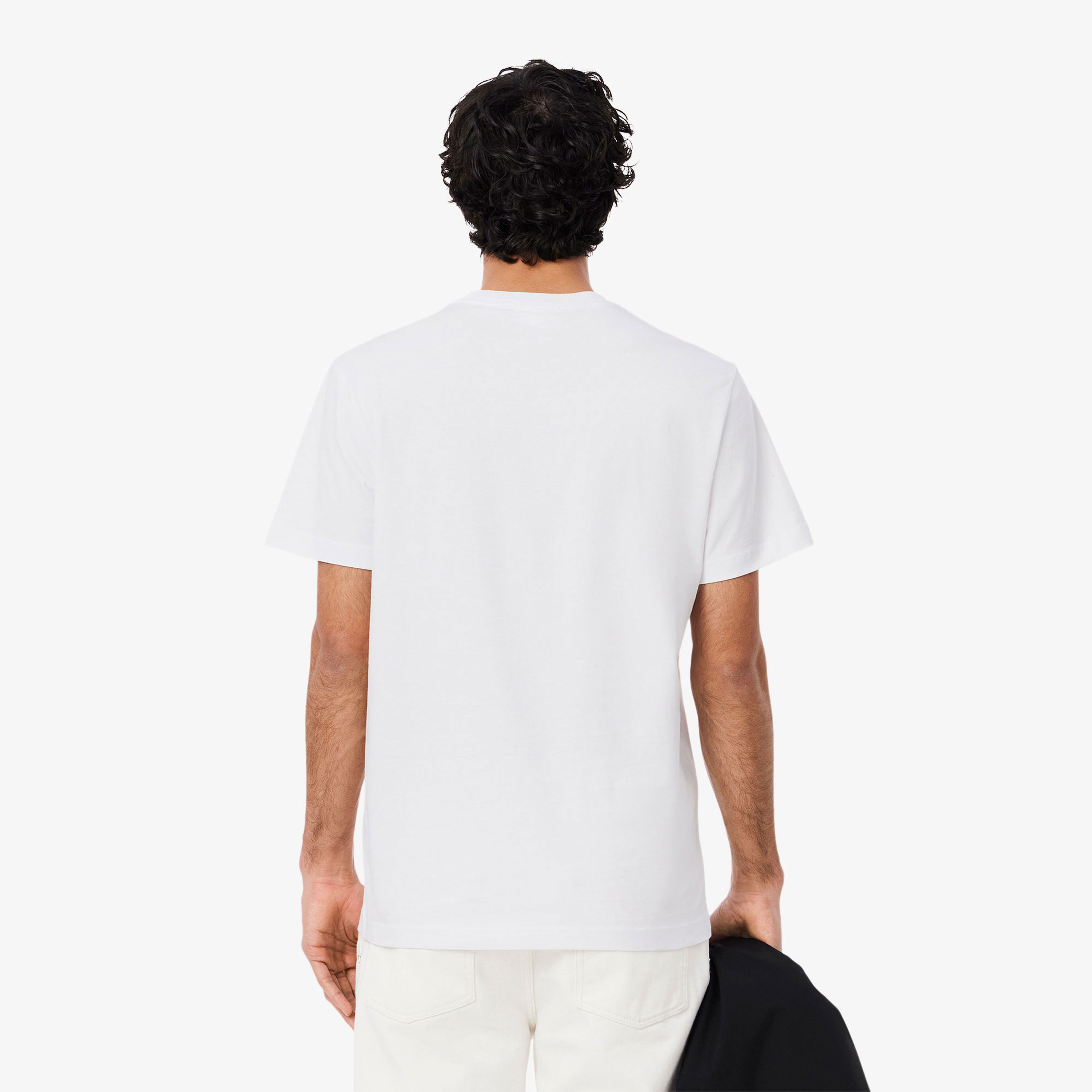 Lacoste Erkek Regular Fit Bisiklet Yaka Baskılı Beyaz T-Shirt