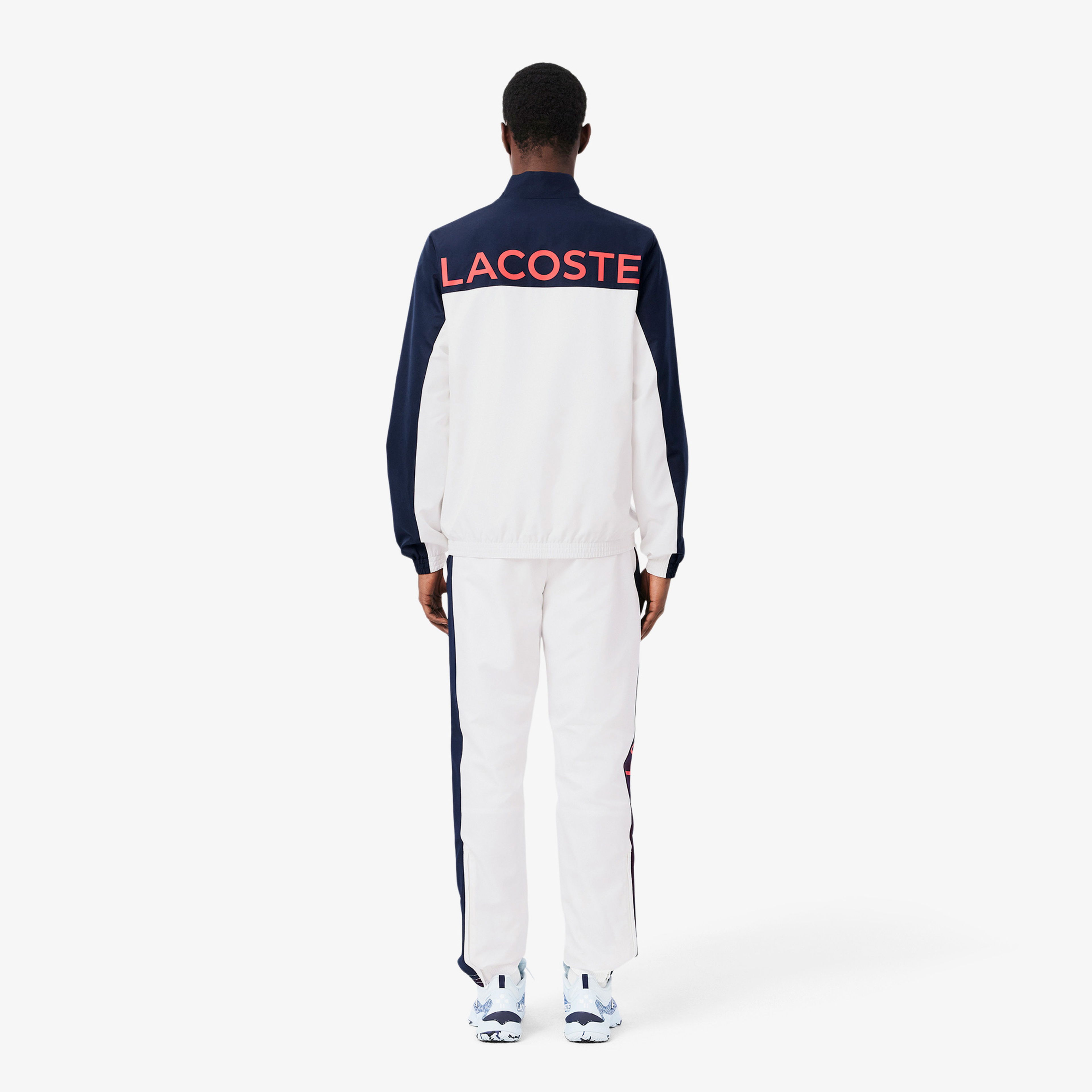 Lacoste Erkek Regular Fit Fermuarlı Renk Bloklu Beyaz Eşofman Takımı