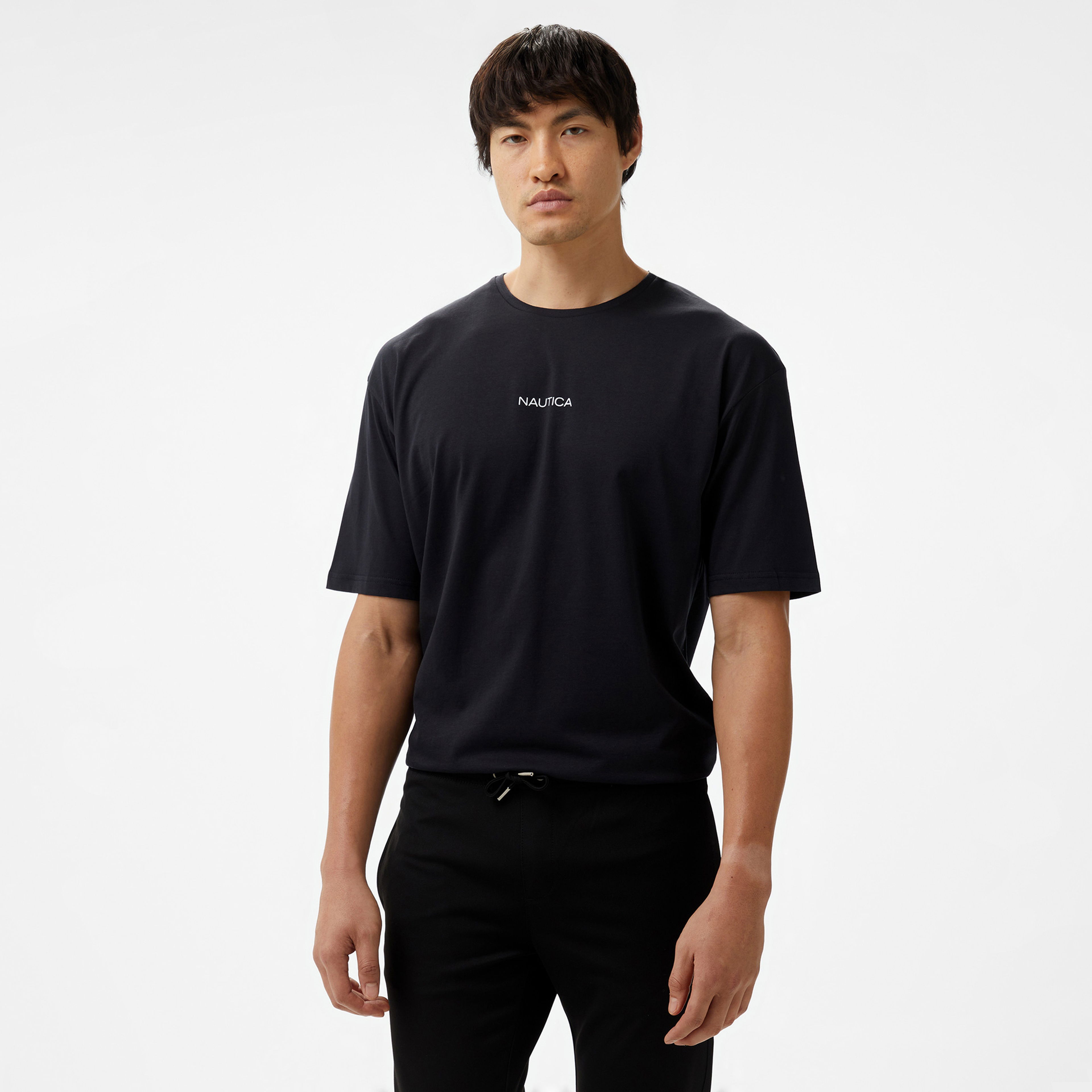 Nautica Erkek Siyah Oversize T-Shirt