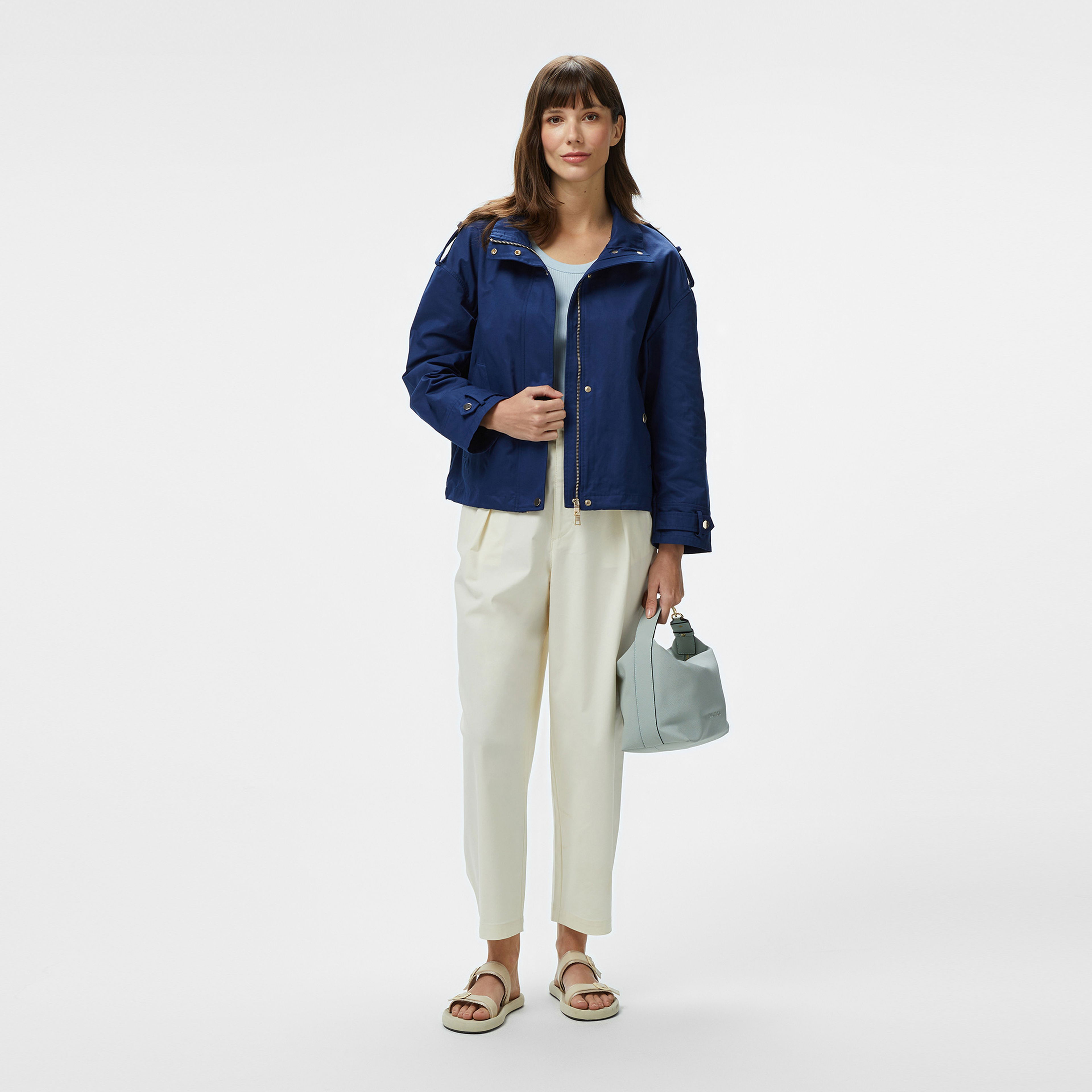 Nautica Kadın Lacivert Regular Fit Dik Yaka Mont
