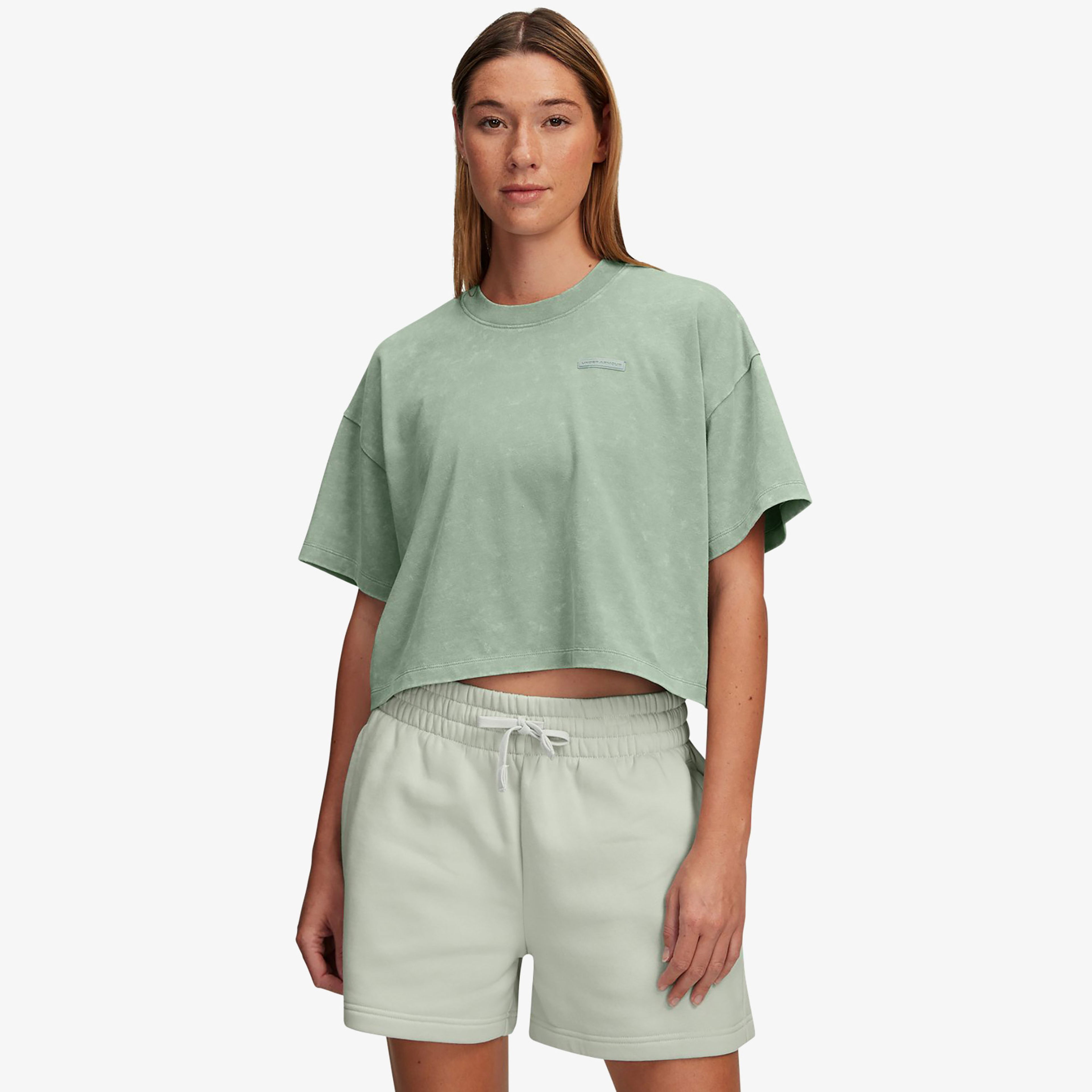 Under Armour Heavyweight Wash Kadın Yeşil T-Shirt
