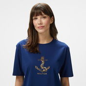 Nautica Kadın Lacivert Regular Fit Nakışlı T-Shirt