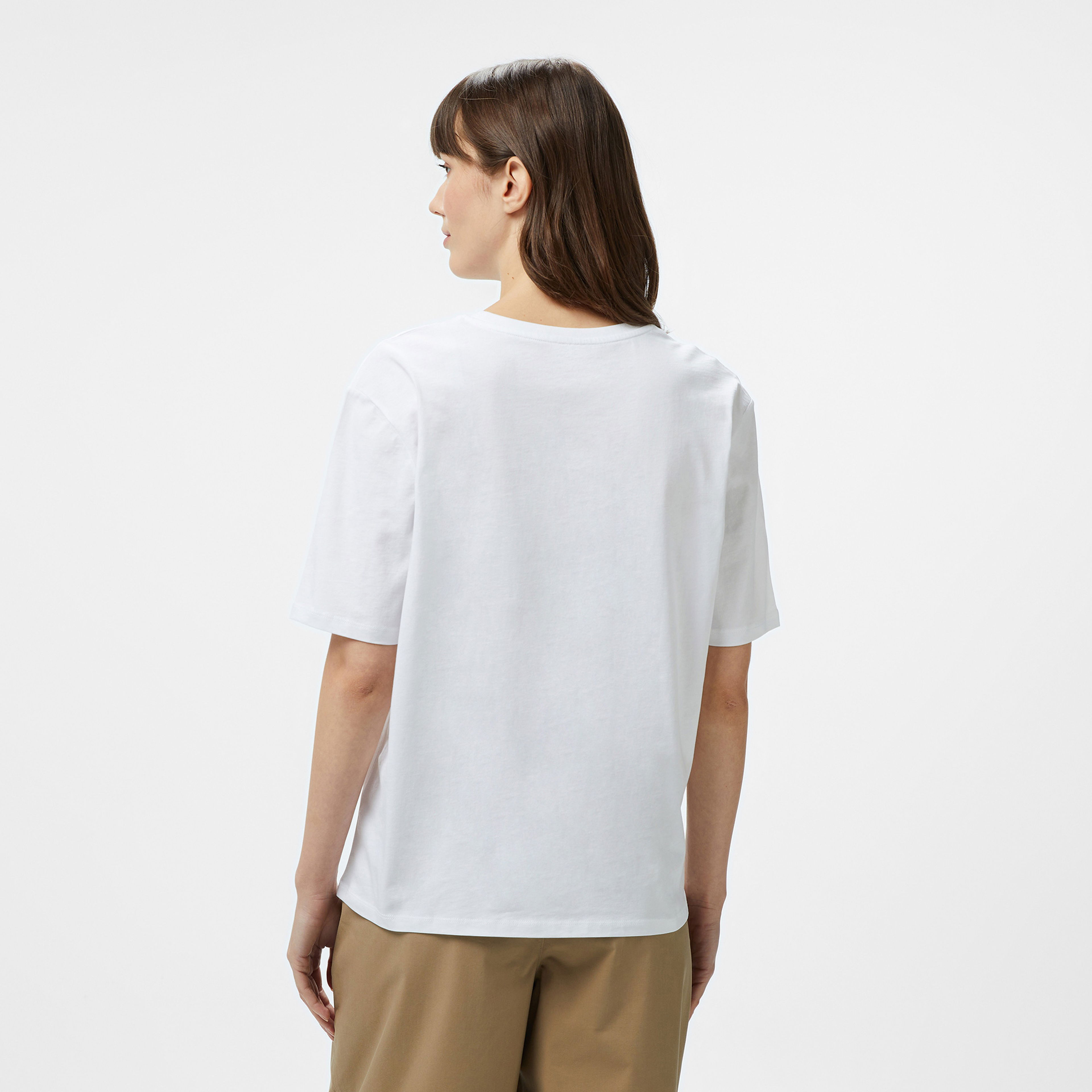 Nautica Kadın Beyaz Regular Fit Nakışlı T-Shirt