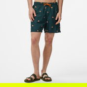 Nautica Erkek Yeşil Regular Fit Desenli Deniz Şortu