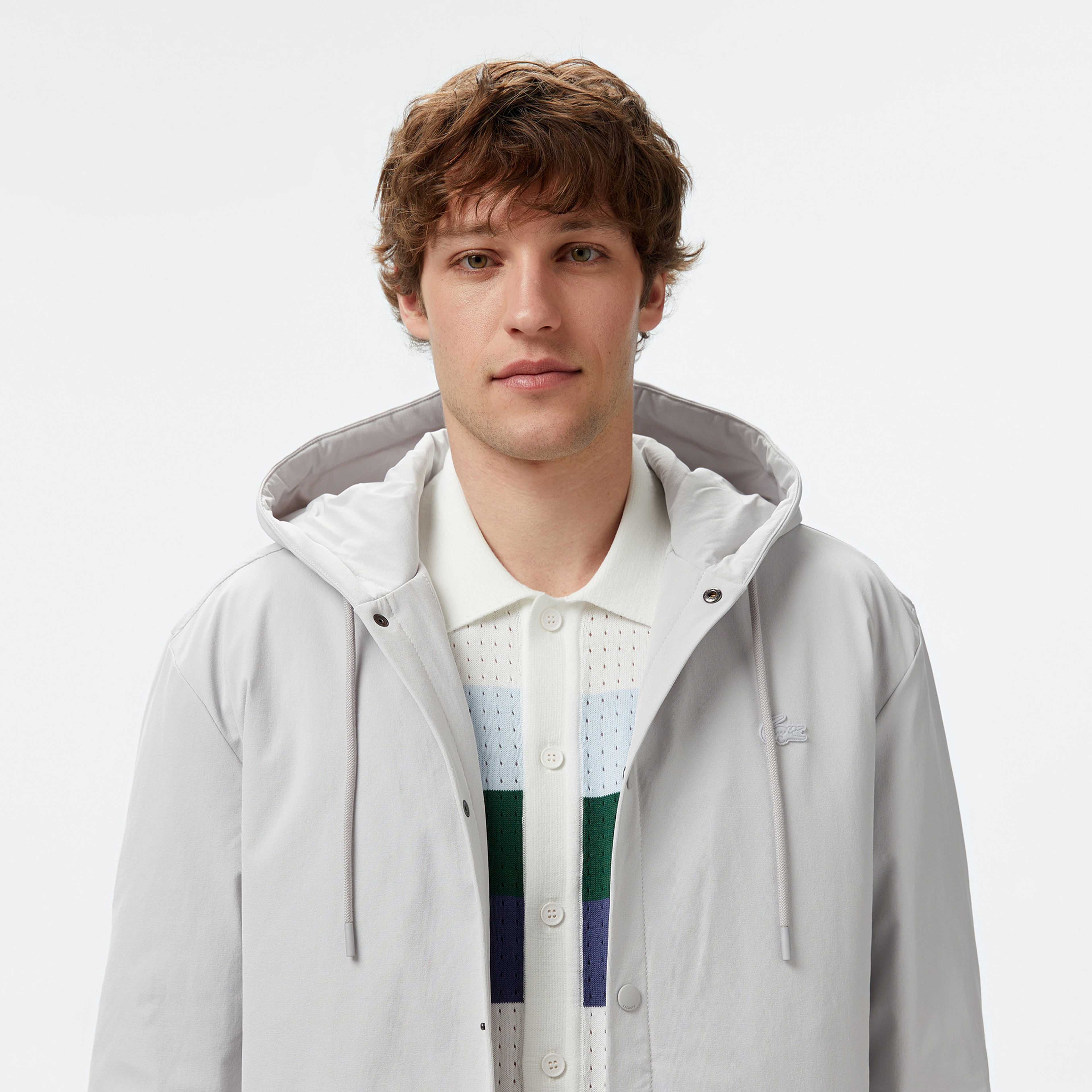 Lacoste Erkek Regular Fit Kapüşonlu Gri Ceket