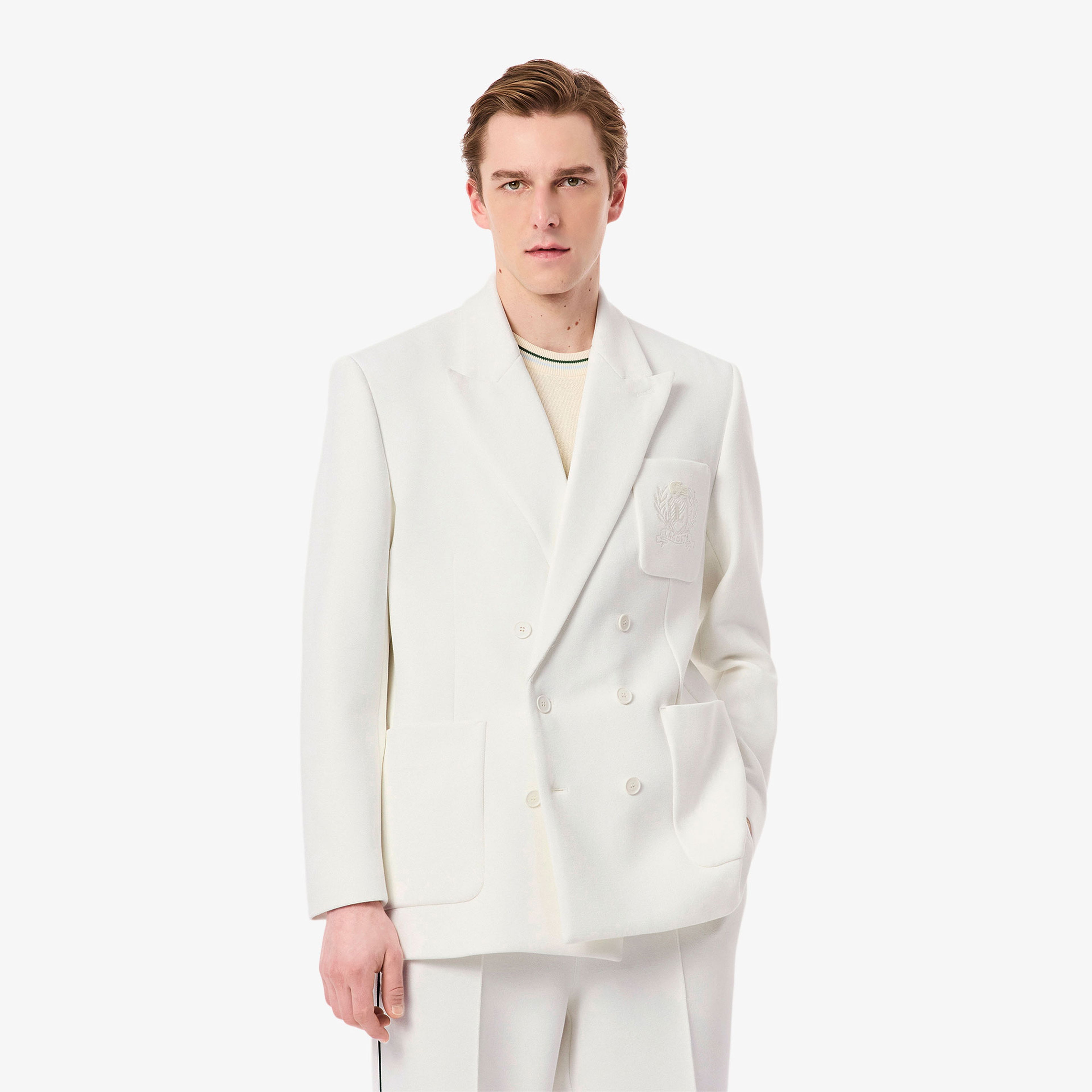 Lacoste Erkek Classic Fit Beyaz Ceket