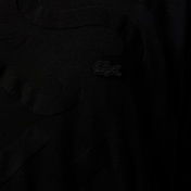 Lacoste Erkek Bisiklet Yaka Desenli Siyah T-Shirt