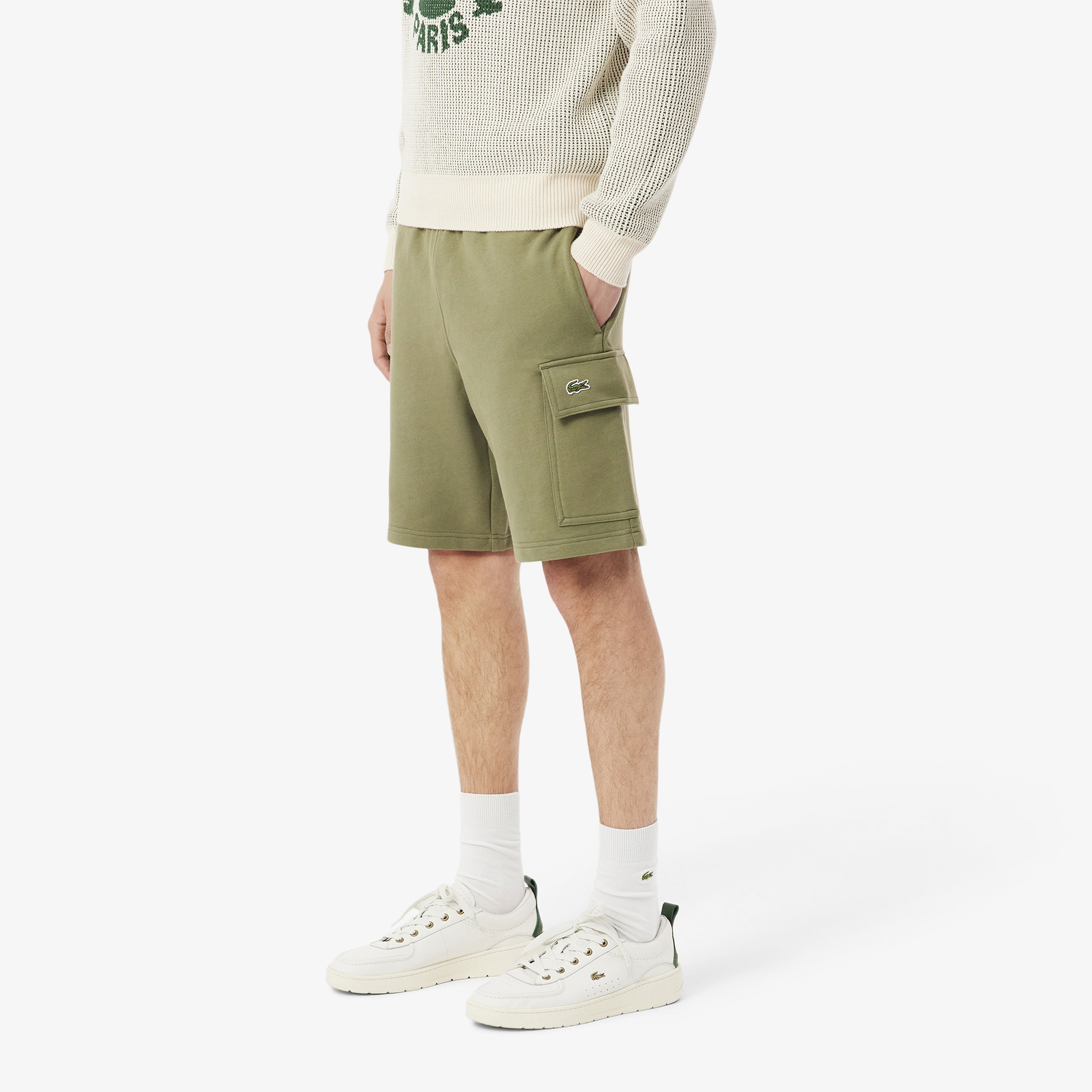 Lacoste Cotton Fleece Cargo Erkek Haki Şort