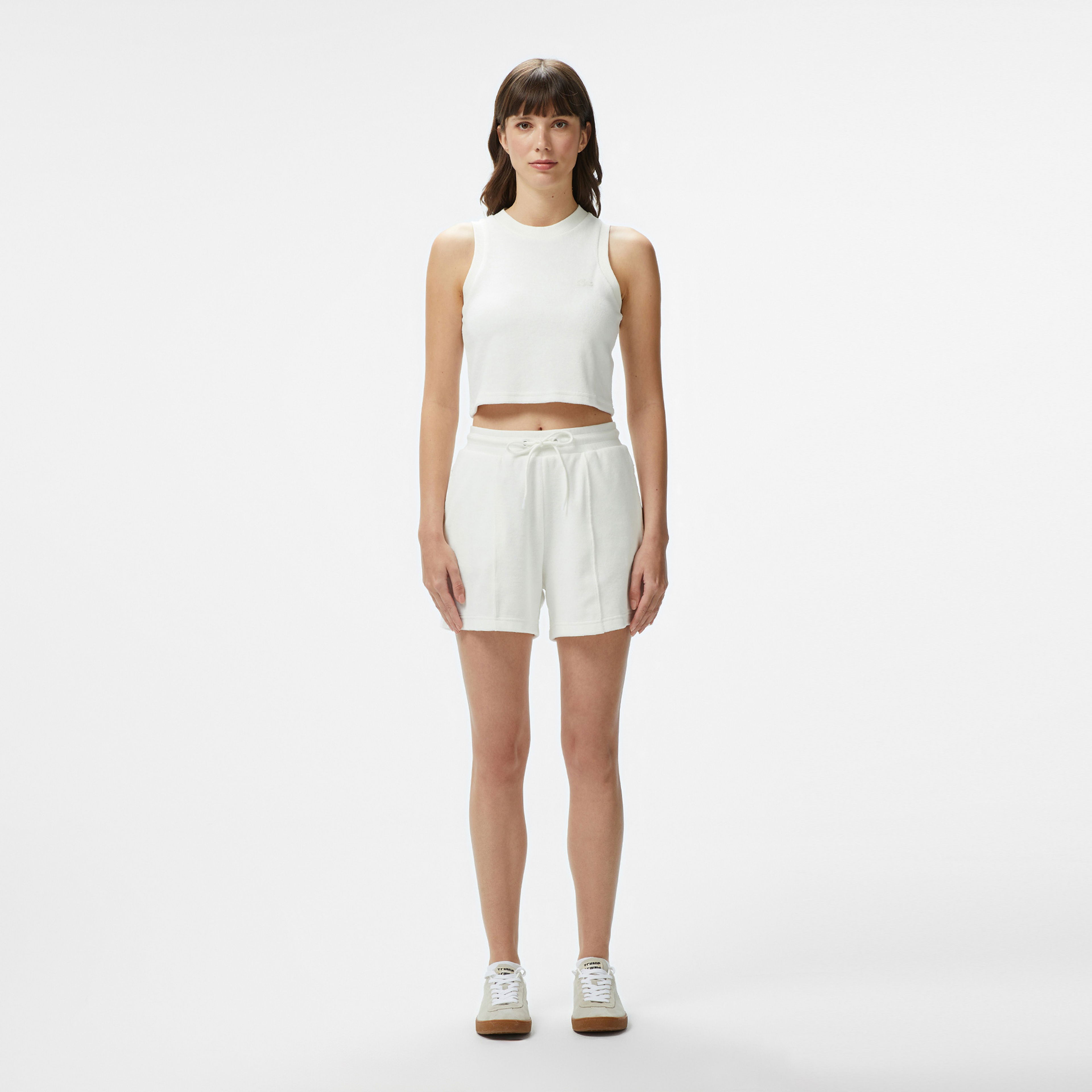 Lacoste Kadın Relaxed Fit Beyaz Şort