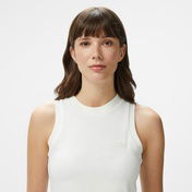 Lacoste Kadın Slim Fit Kolsuz Bisiklet Yaka Beyaz T-Shirt