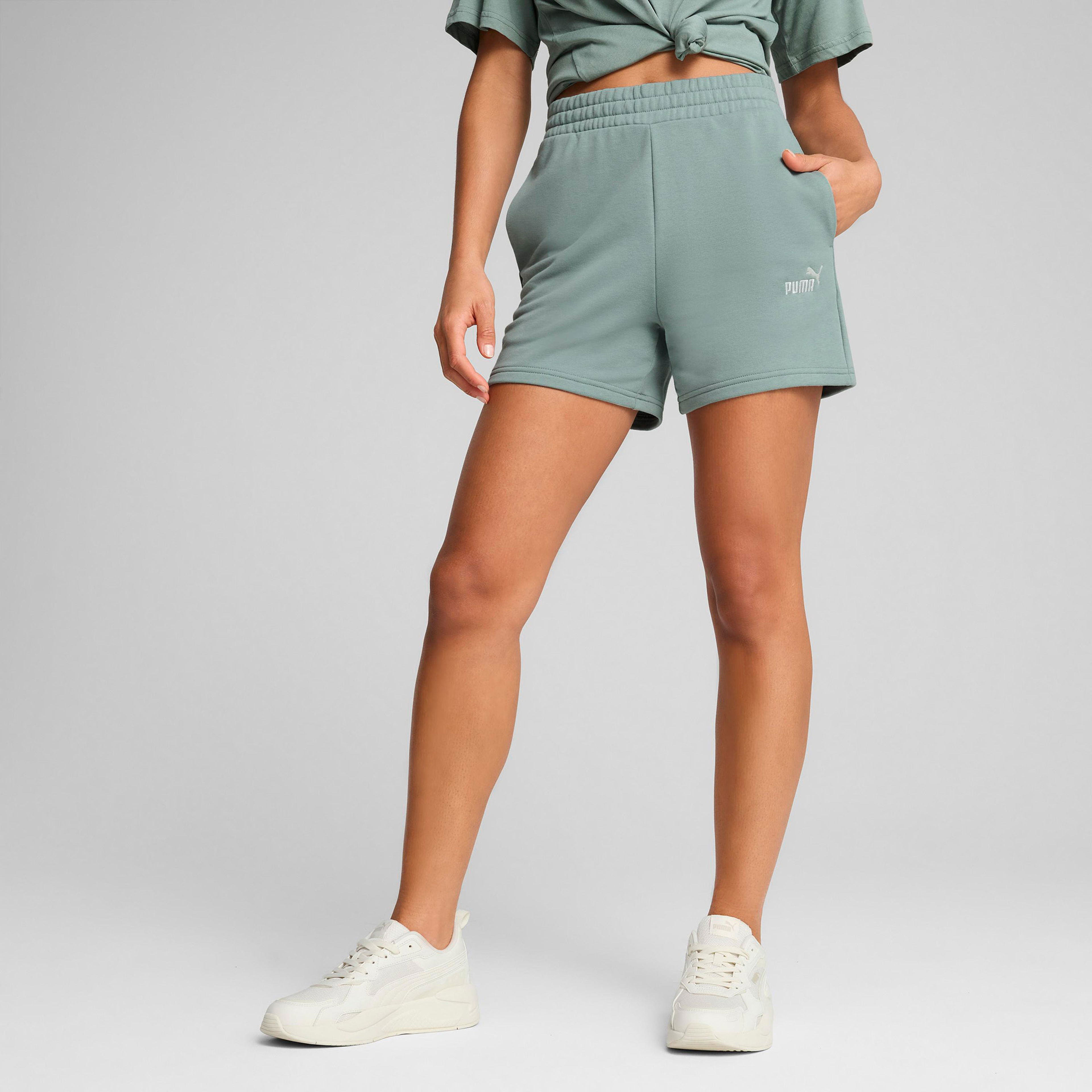 Puma Ess No 1 Logo Kadın Yeşil Şort