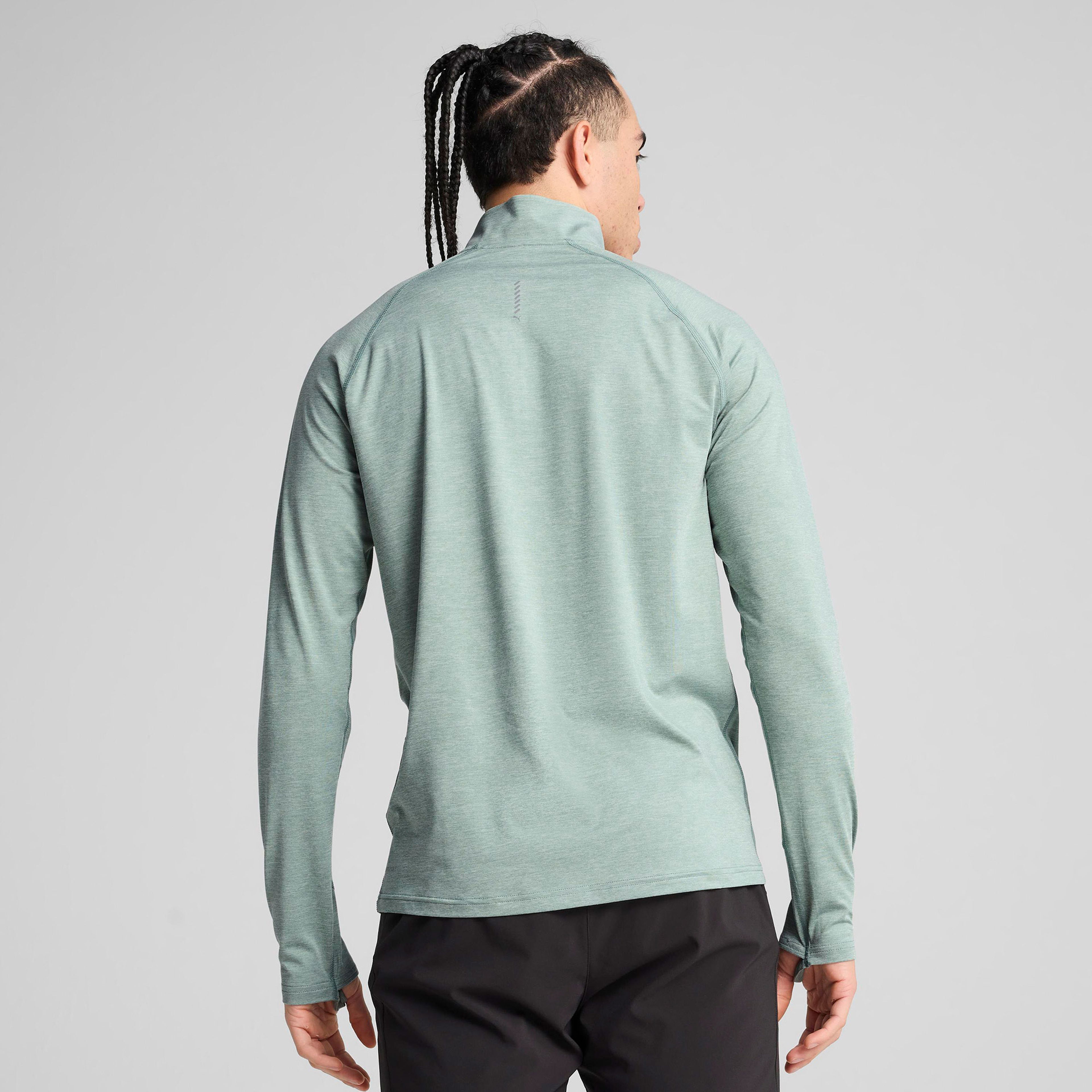 Puma Run Veloty Cldspn 1/4 Zip Erkek Yeşil Sweatshirt