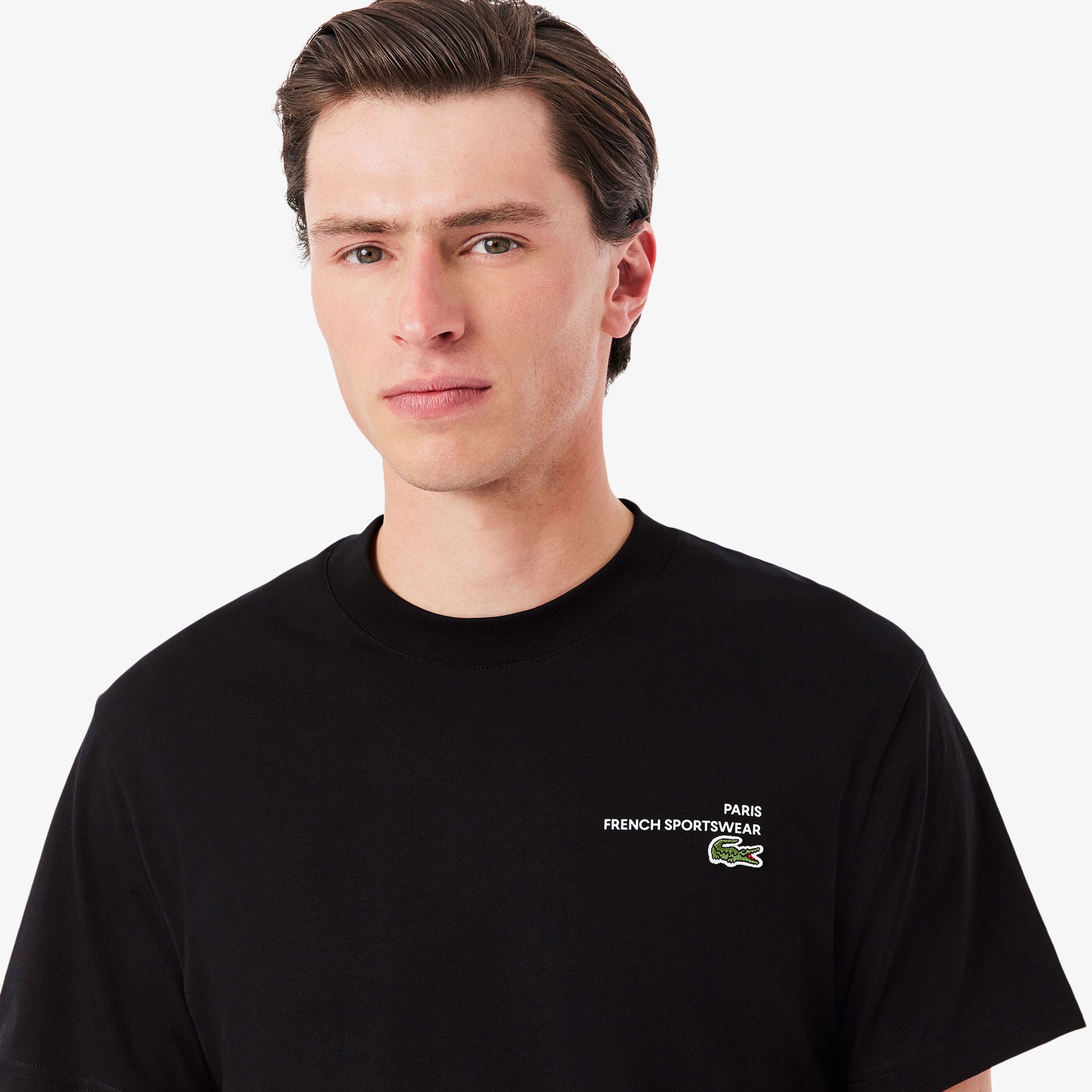 Lacoste Print Motif Erkek Siyah T-Shirt