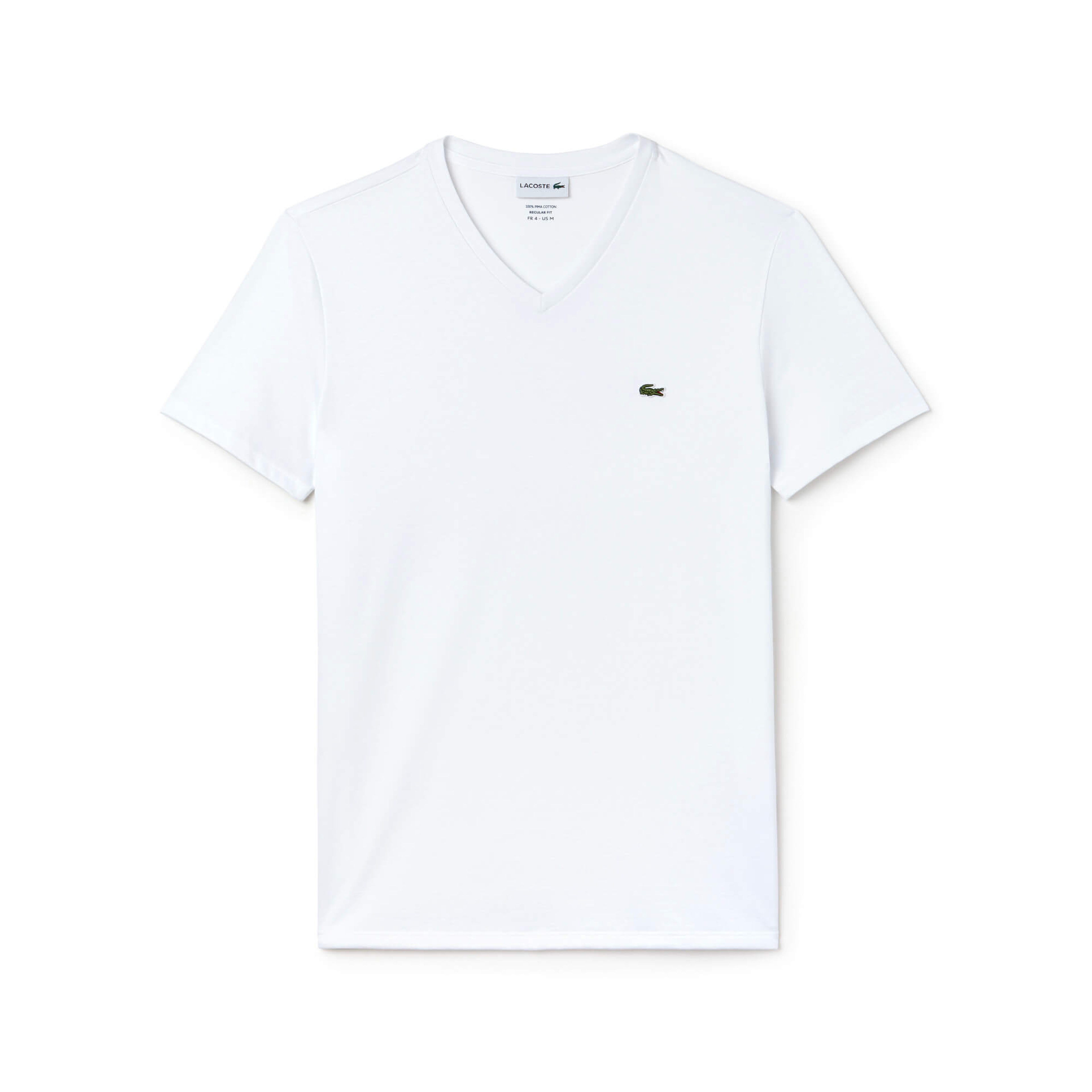 Lacoste Erkek Regular Fit V Yaka Beyaz T-Shirt